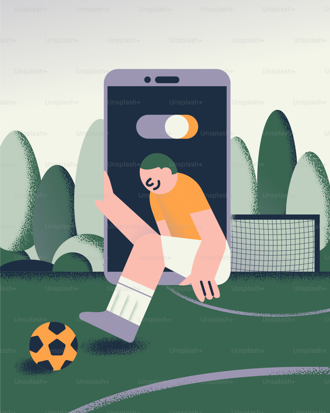 A man sitting on the ground next to a soccer ball