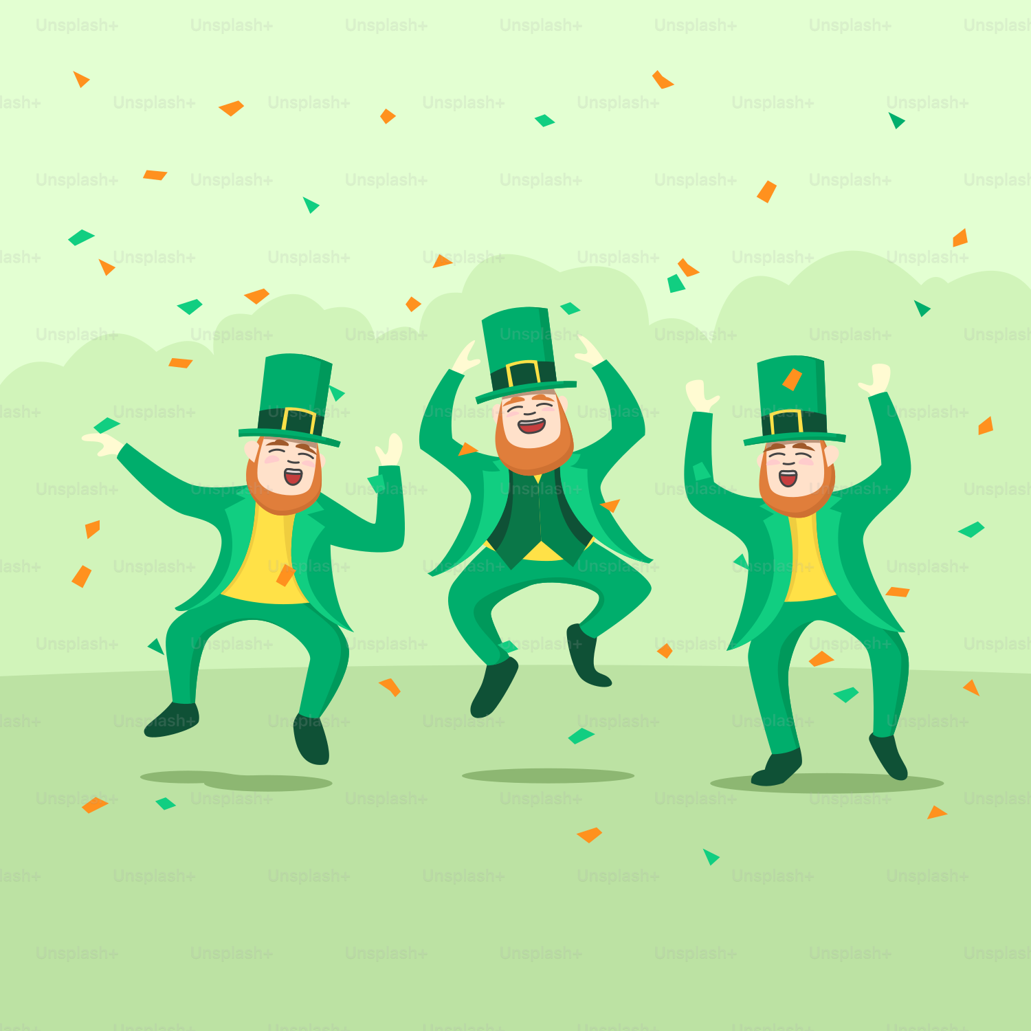 A group of people dressed in green and yellow dancing