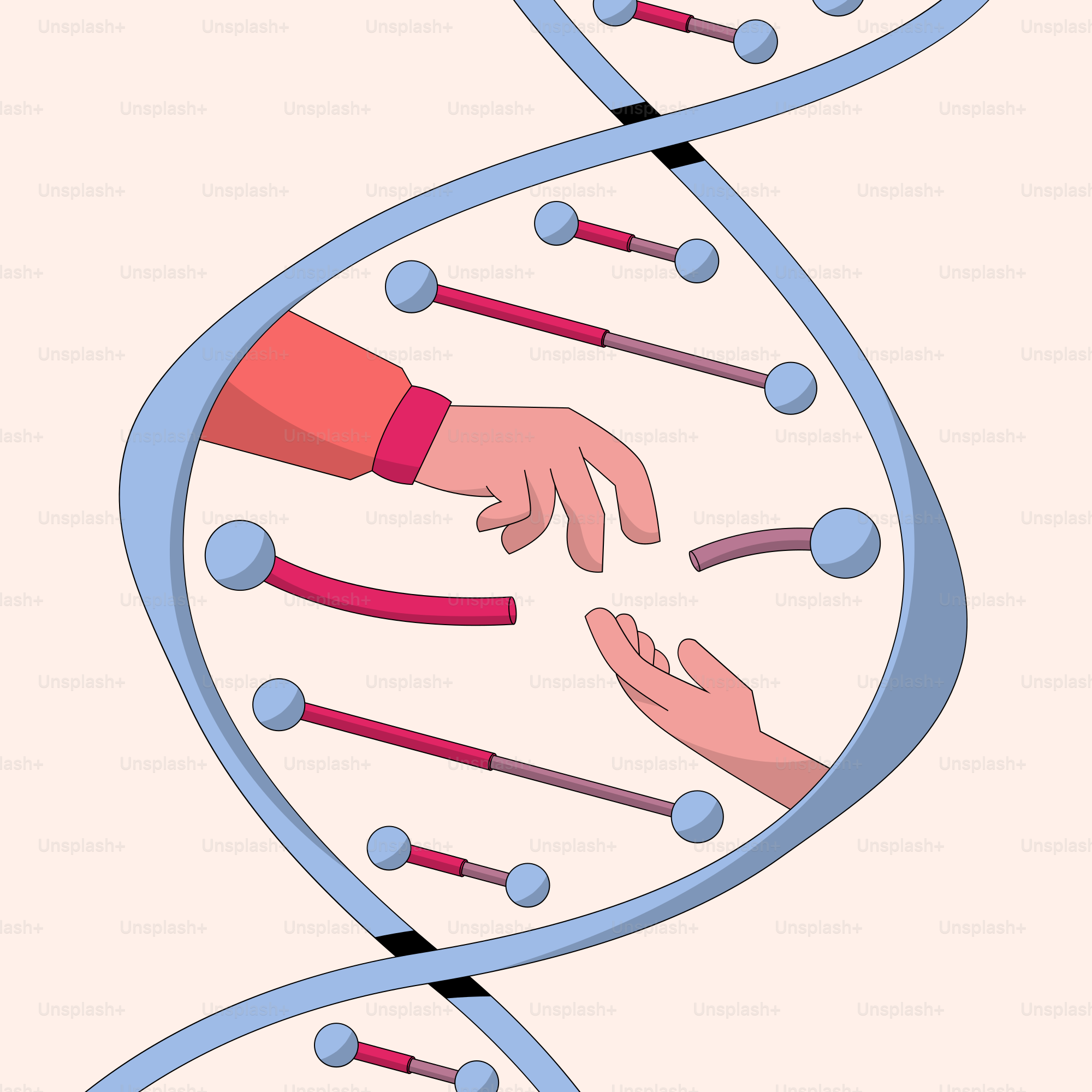Eine Zeichnung einer Hand, die nach der Hand eines Menschen greift
