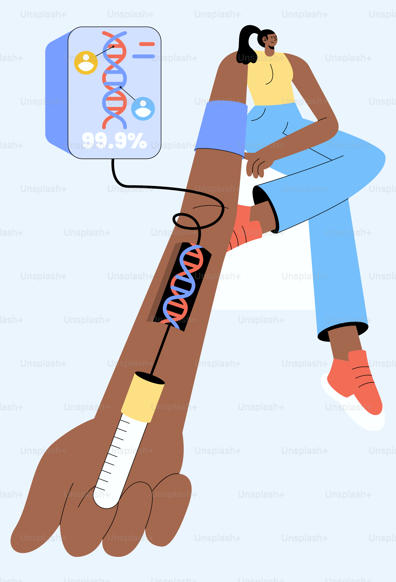 Eine Person, die mit einem Blutdruckmessgerät auf einer Couch sitzt