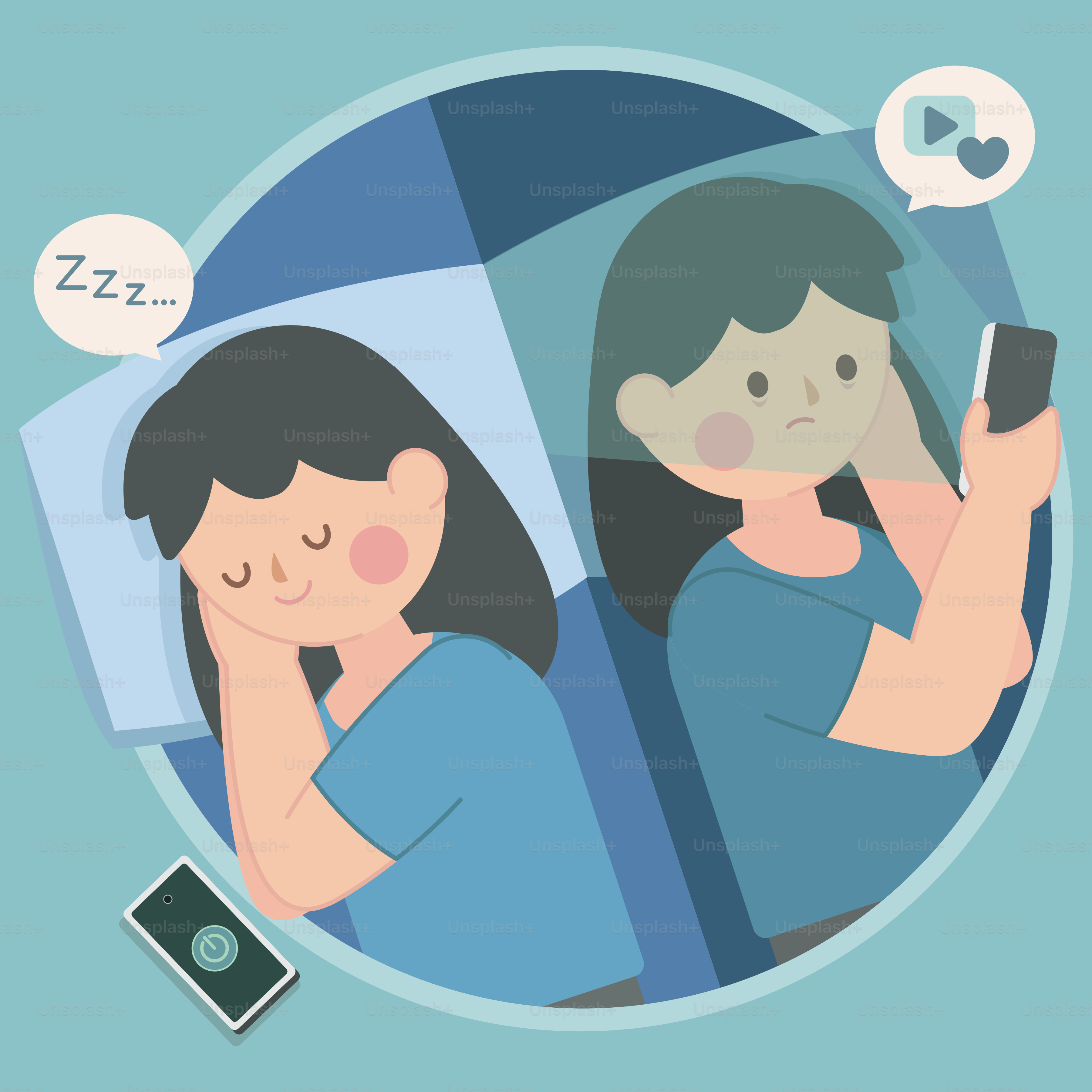 A couple of people laying in bed with a cell phone