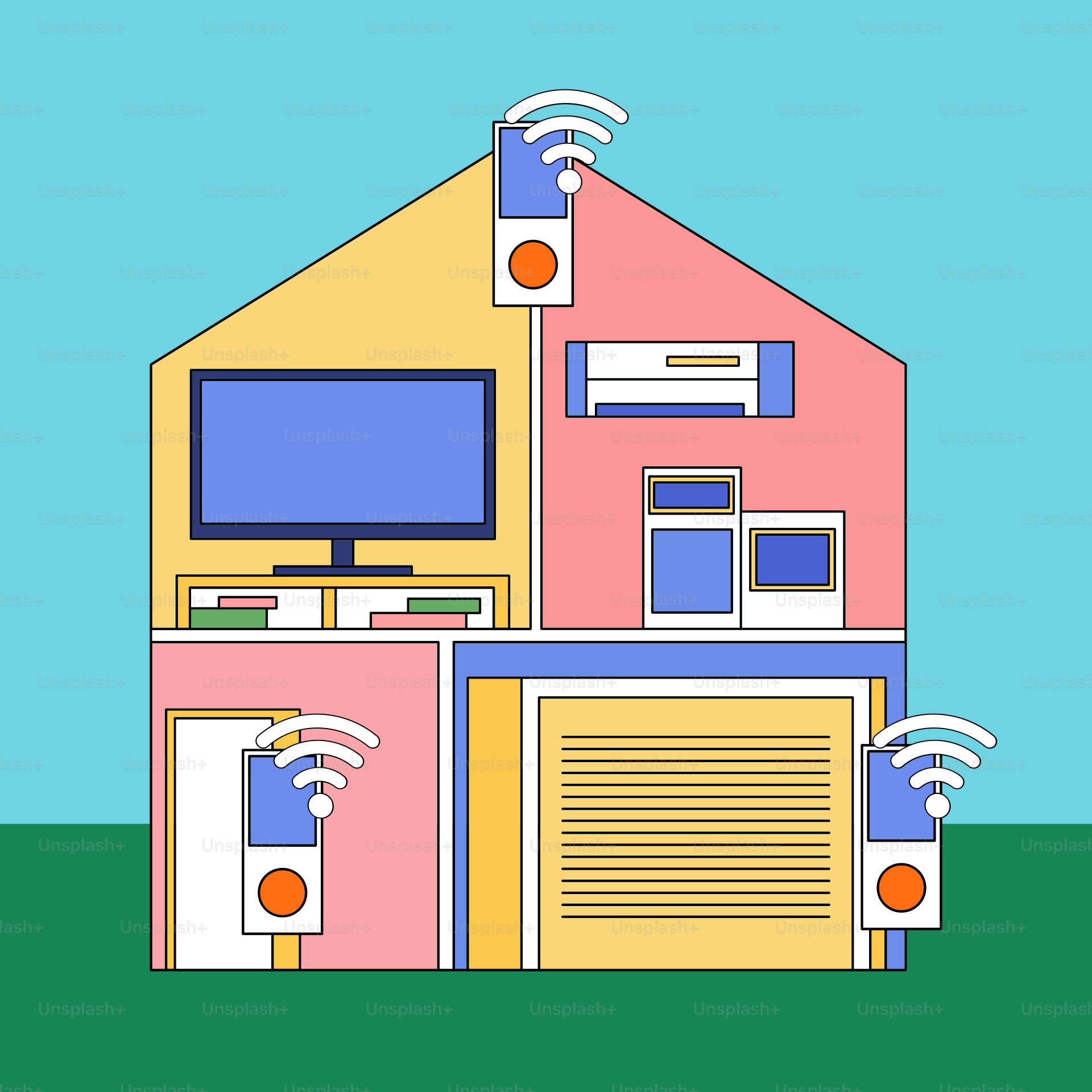 Una casa con wifi conectado a ella