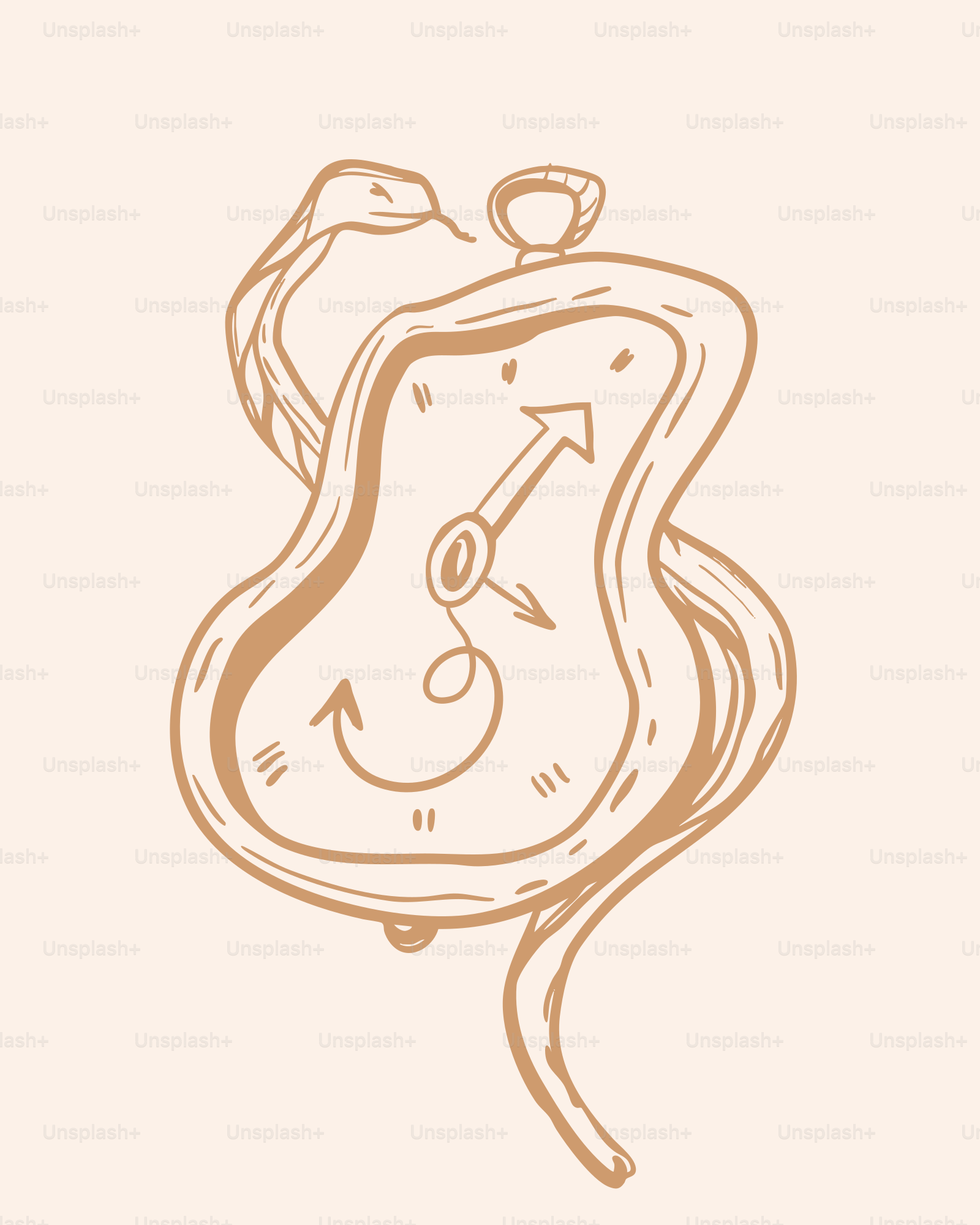 Eine Zeichnung einer Uhr an einer Wand