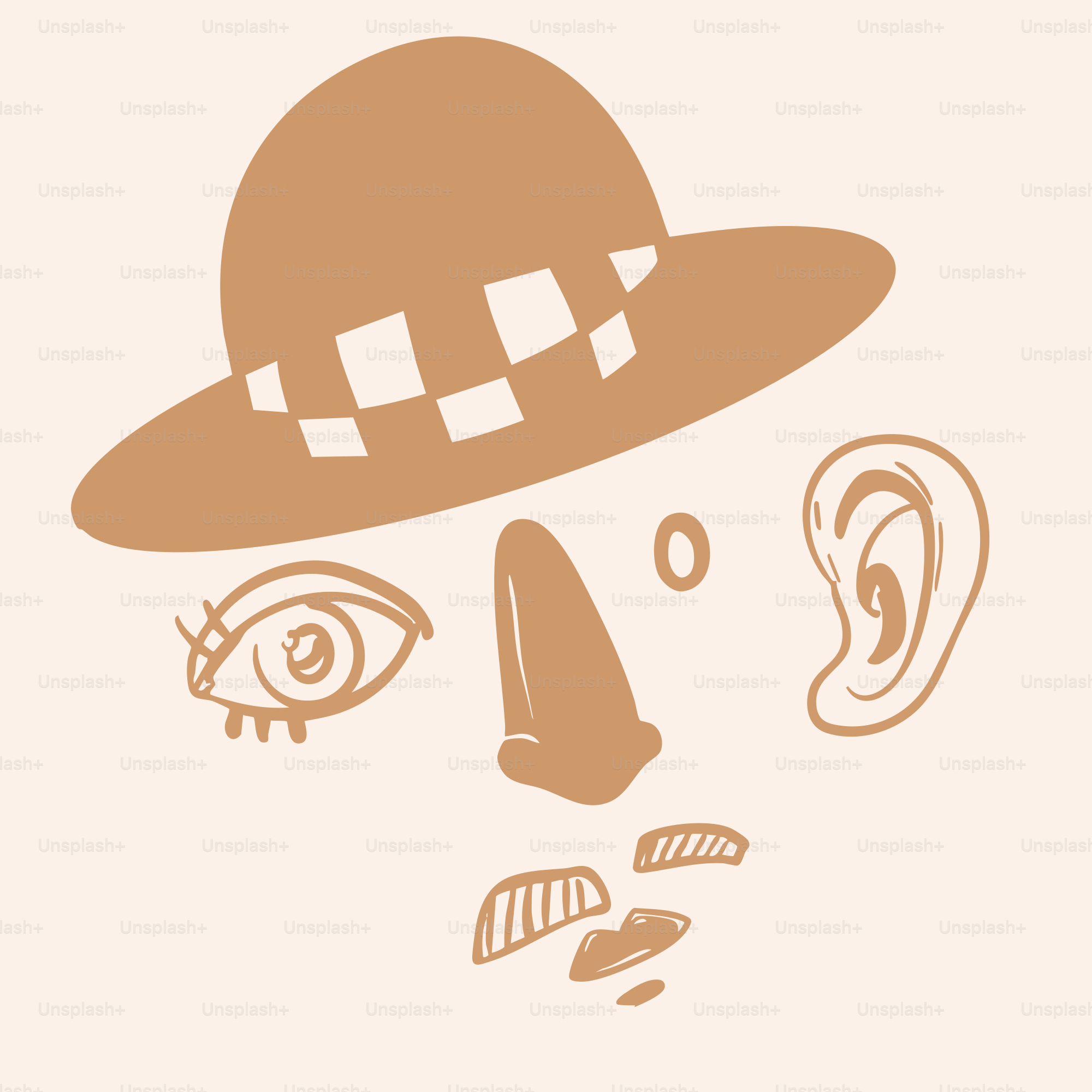 Un dibujo de la cara de una mujer con un sombrero