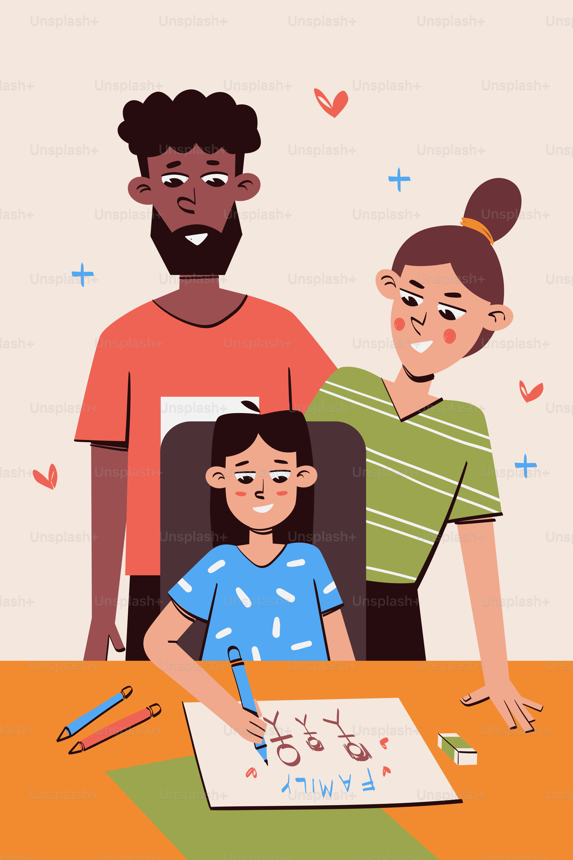 A man and a woman sitting at a table with a child