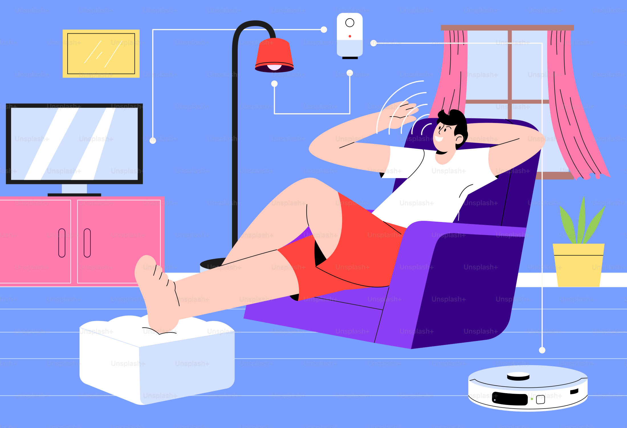 A man sitting in a chair in front of a TV