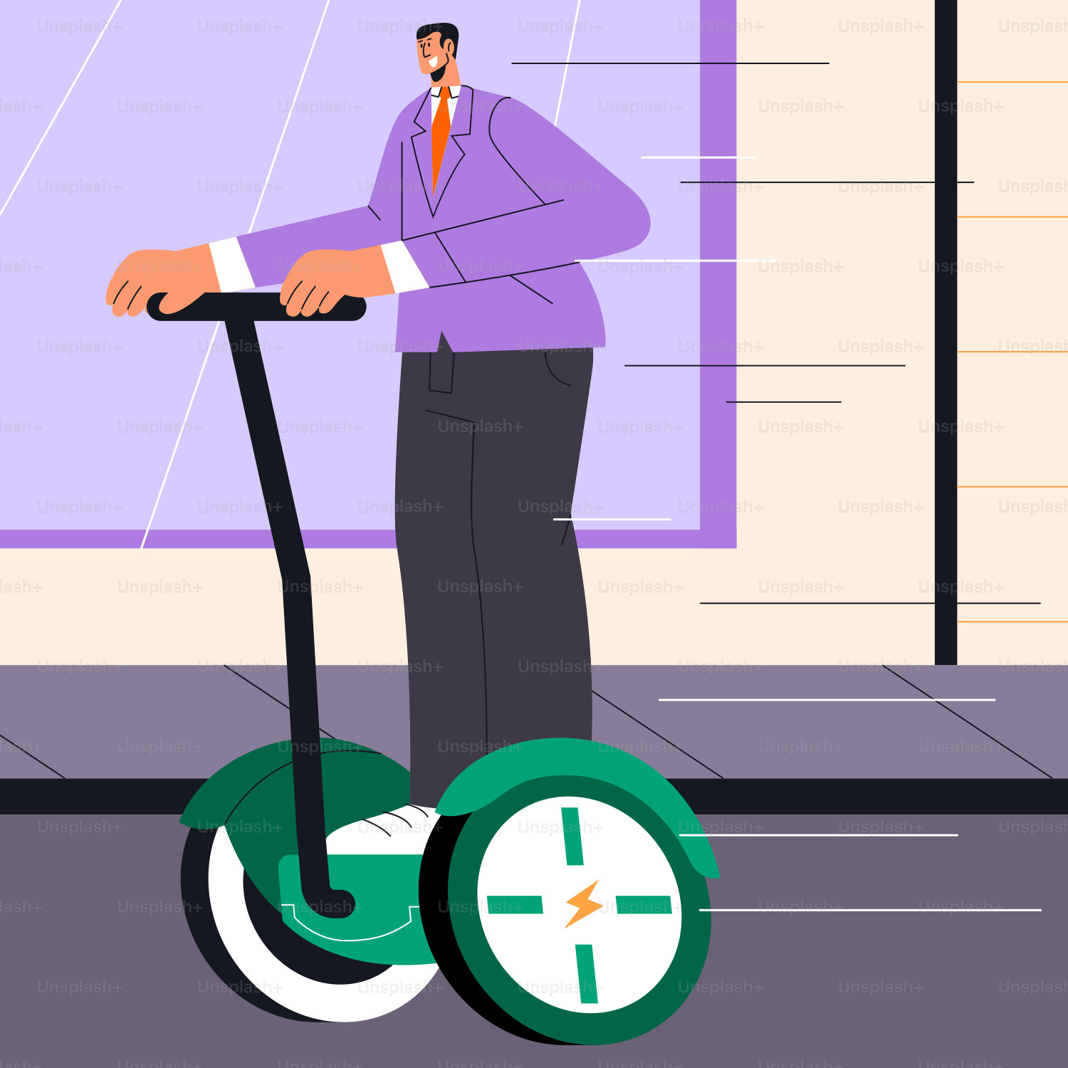 A man riding a scooter on a city street