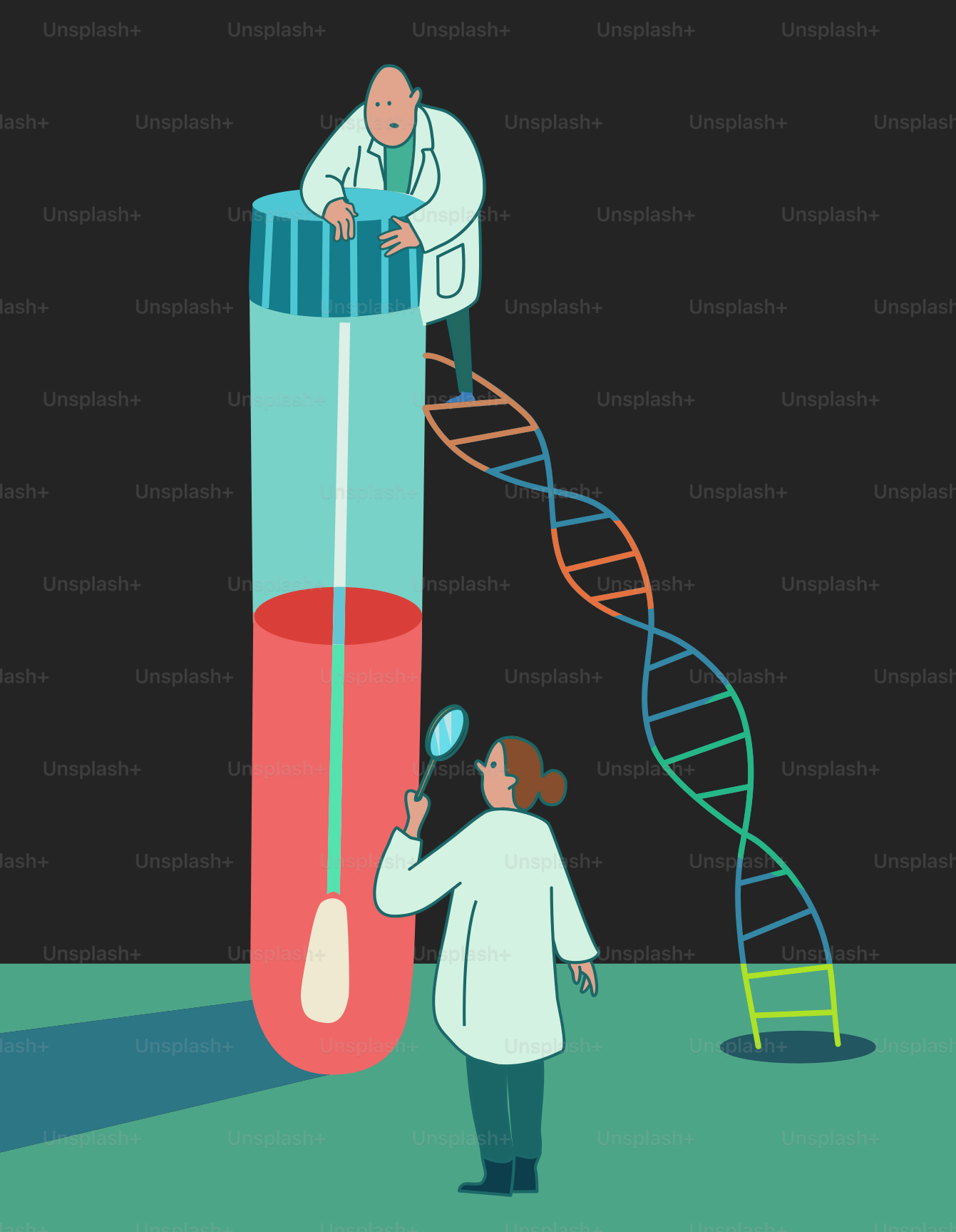 Un uomo in piedi accanto a una donna davanti a un enorme tubo