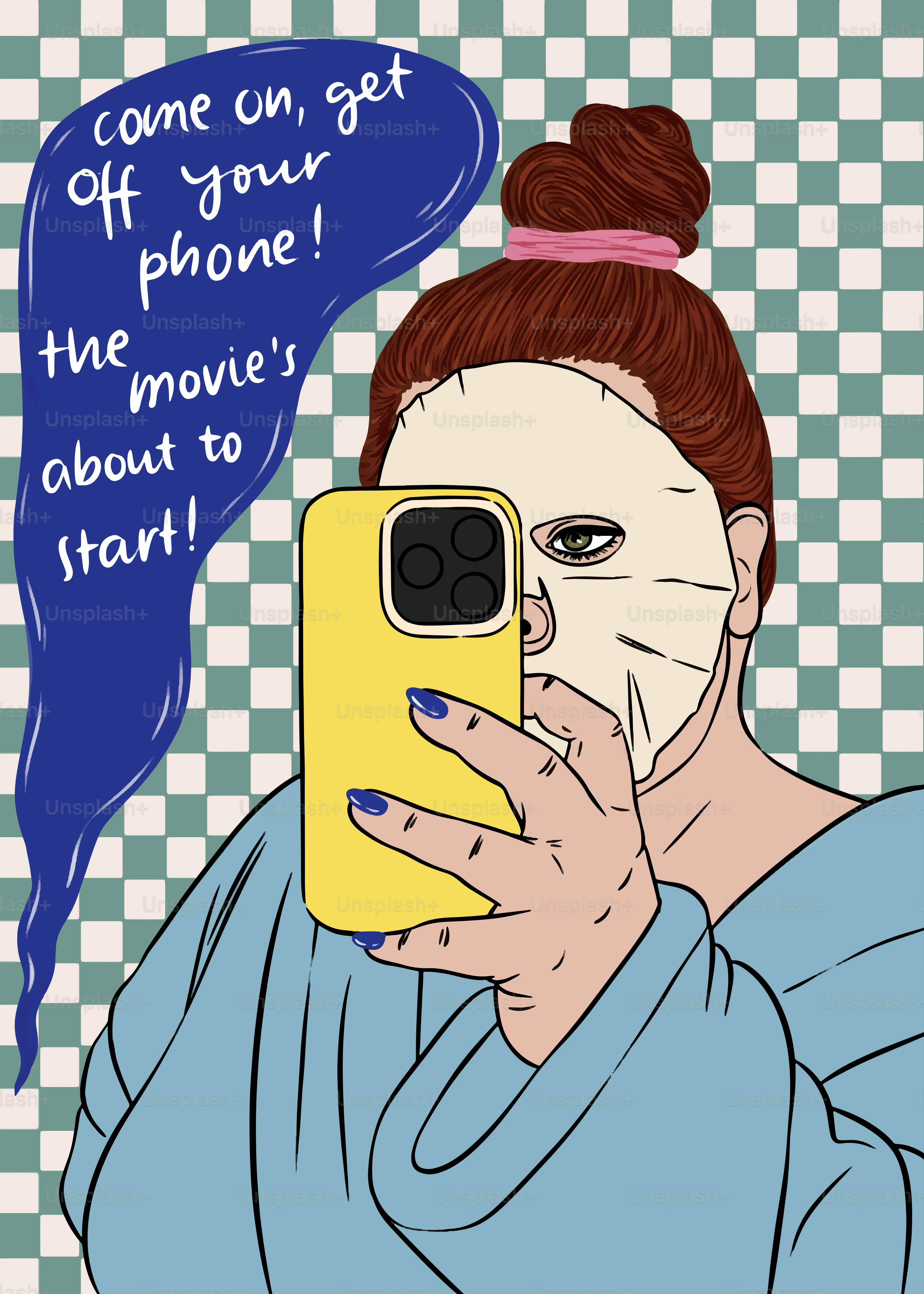 Una donna che si fa un selfie con il cellulare