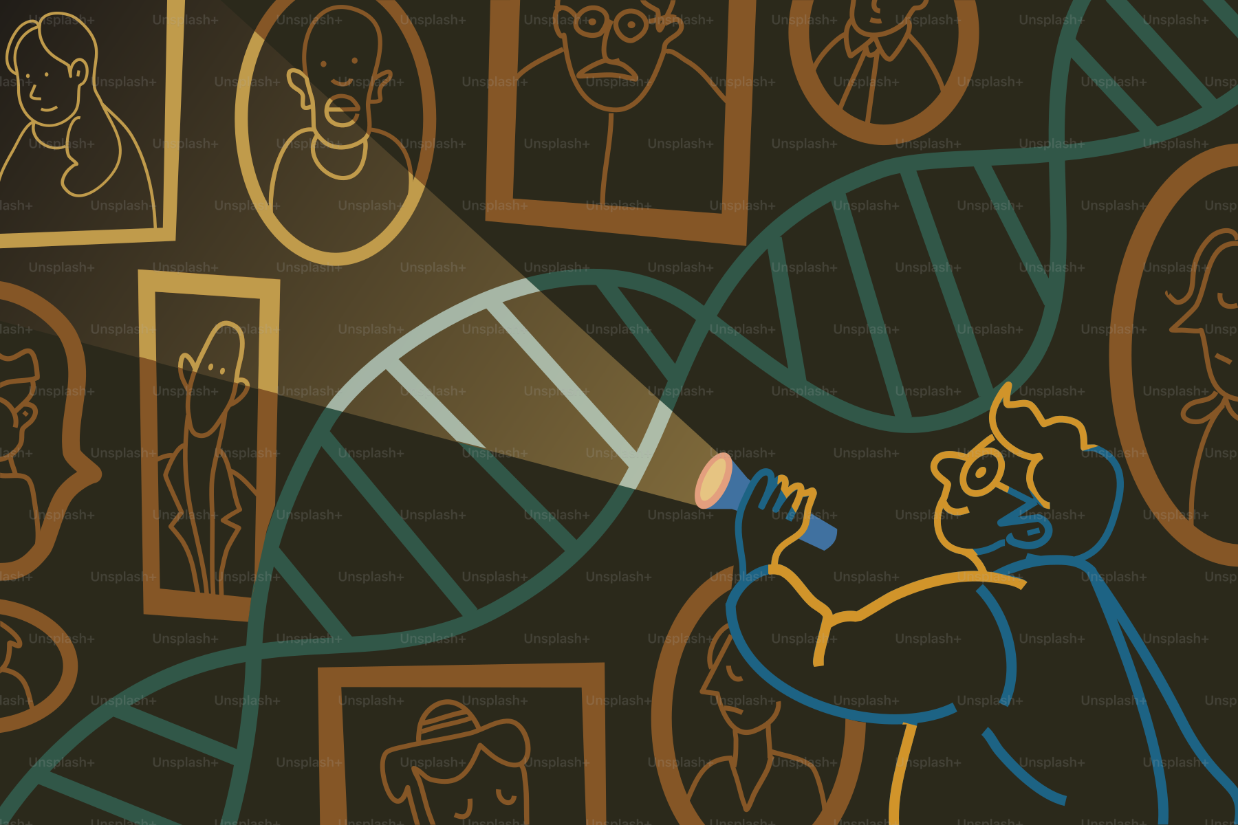 Eine Zeichnung eines Mannes mit einem Bleistift in der Hand