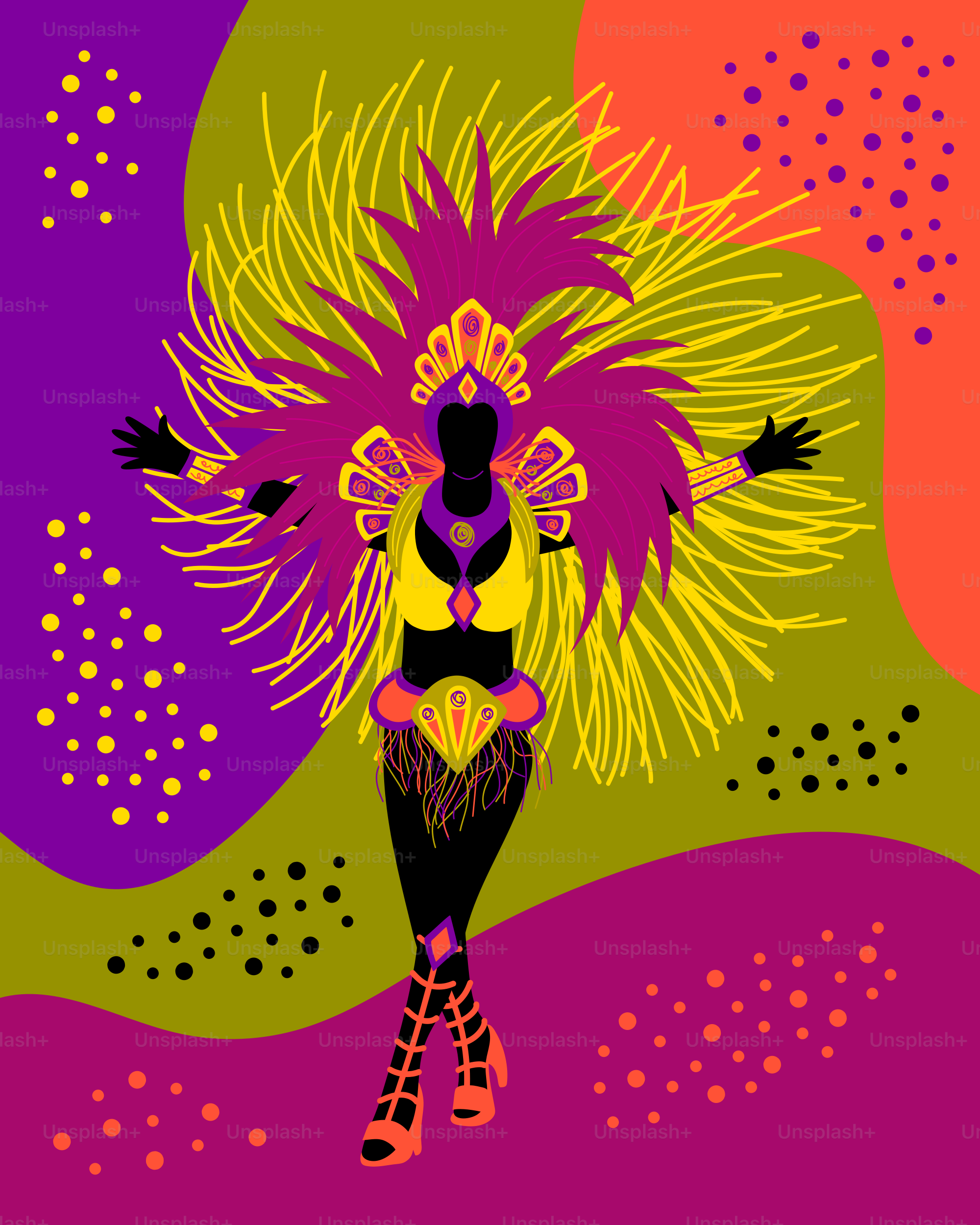 A painting of a woman in a costume