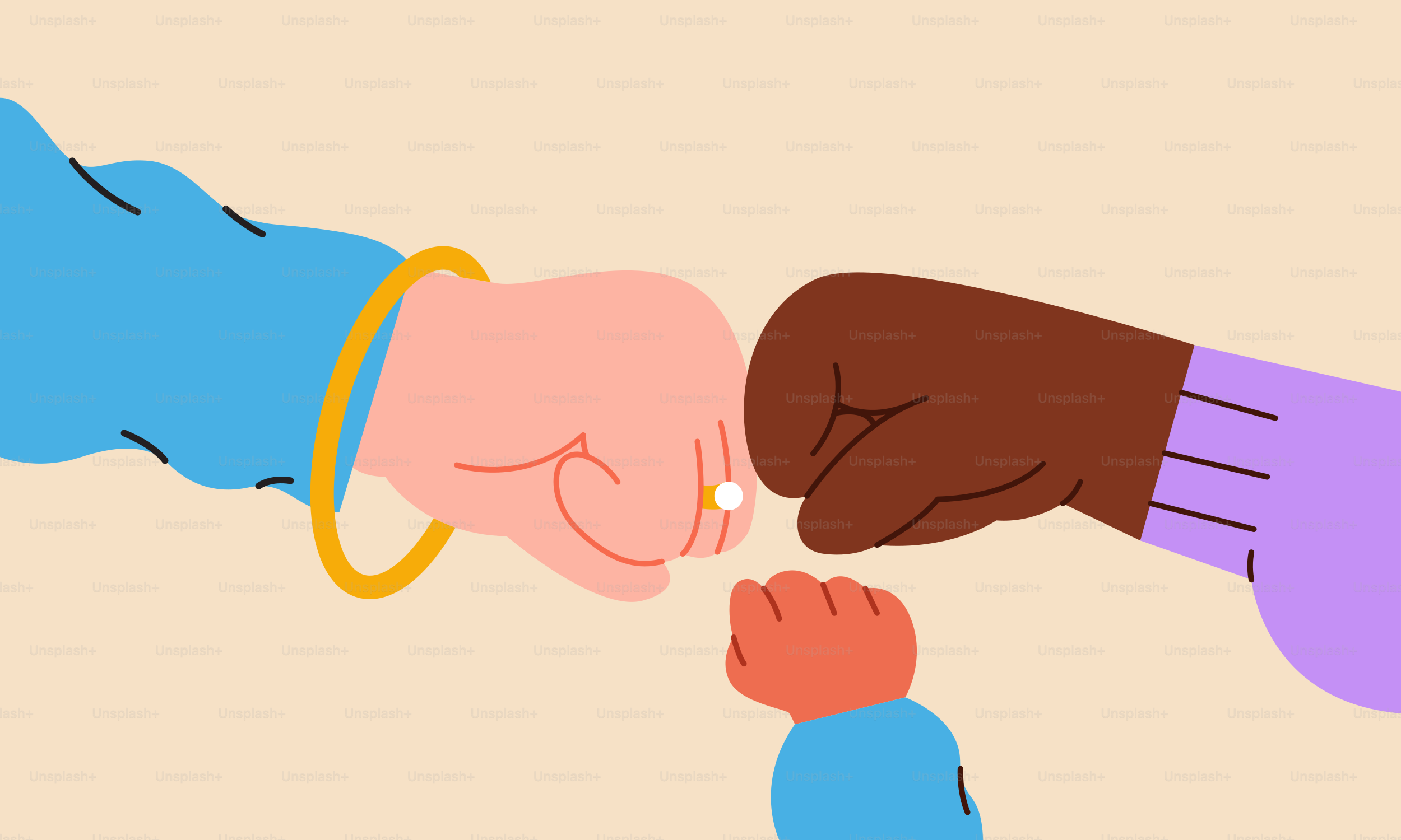 Eine Zeichnung von zwei Händen, die sich berühren