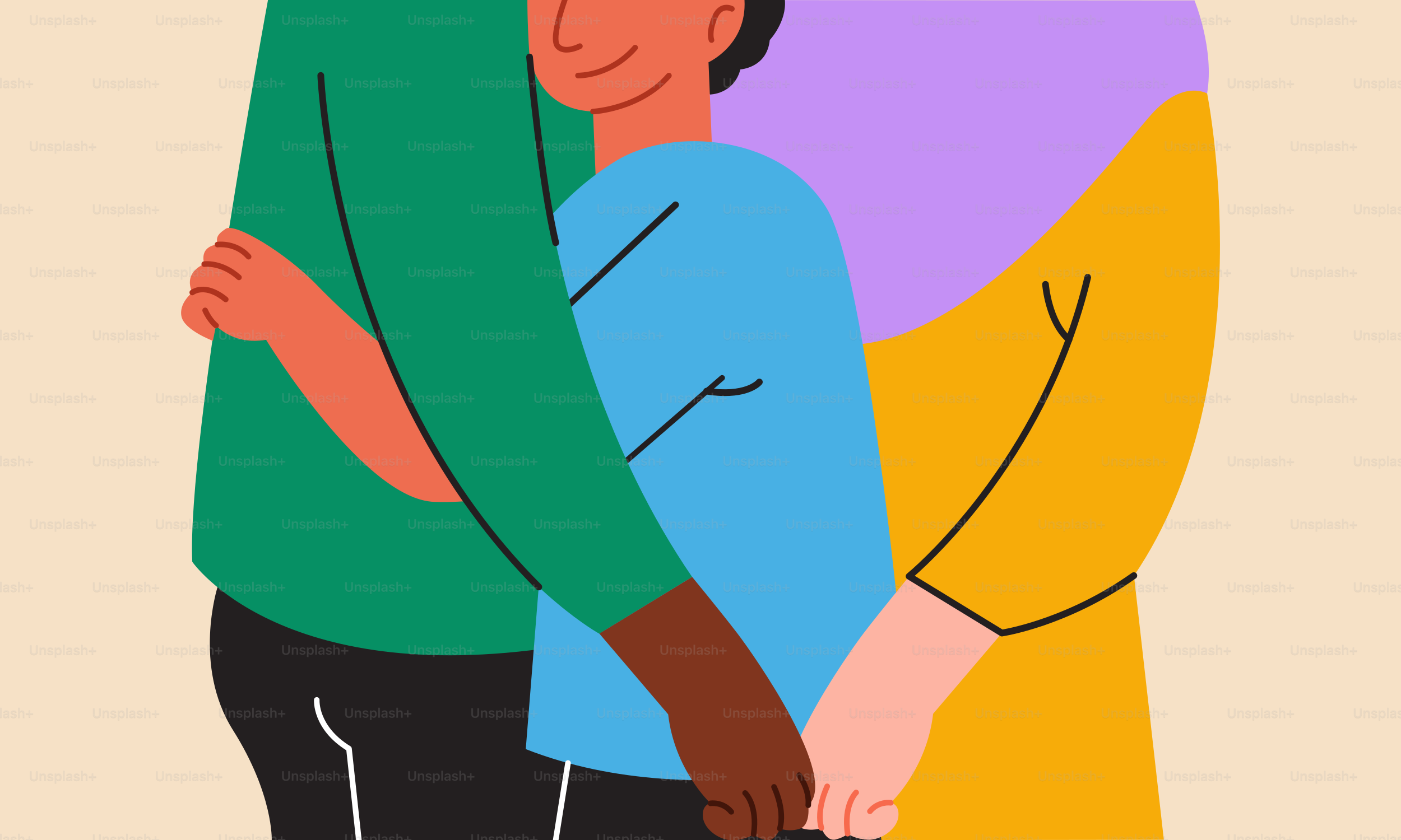 A couple of people that are hugging each other