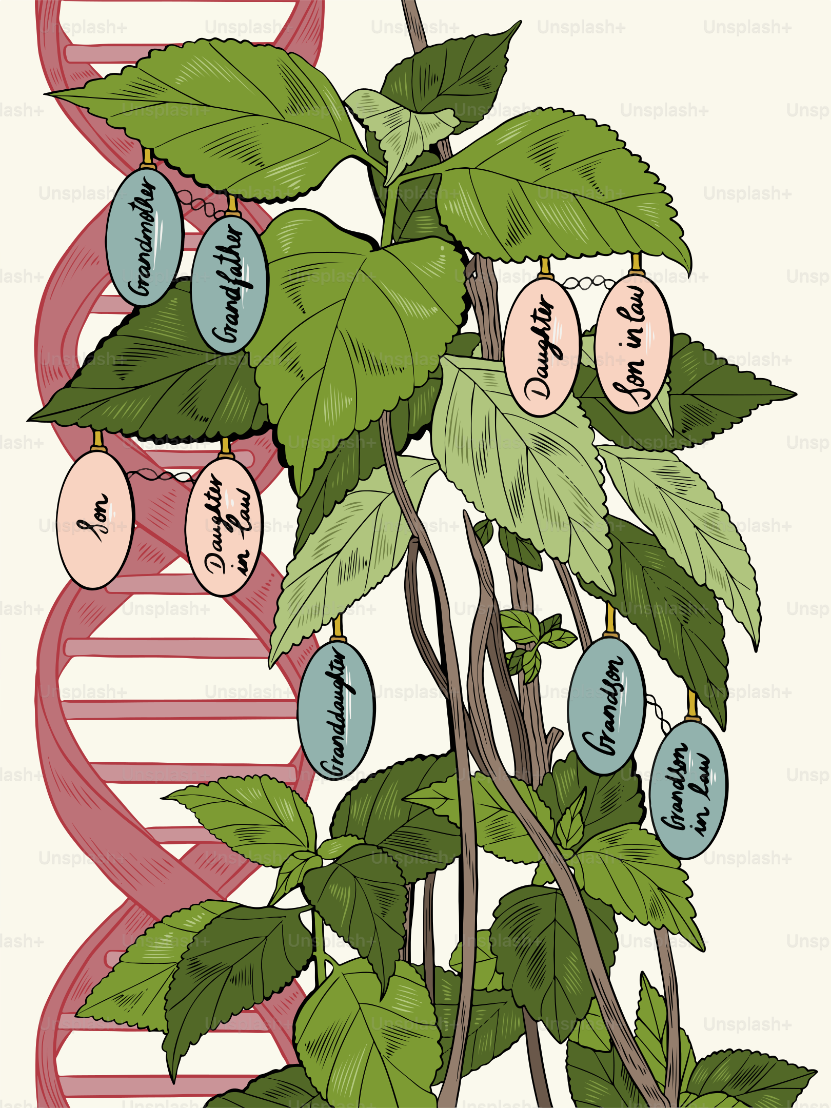 携帯電話を取り付けた植物の写真
