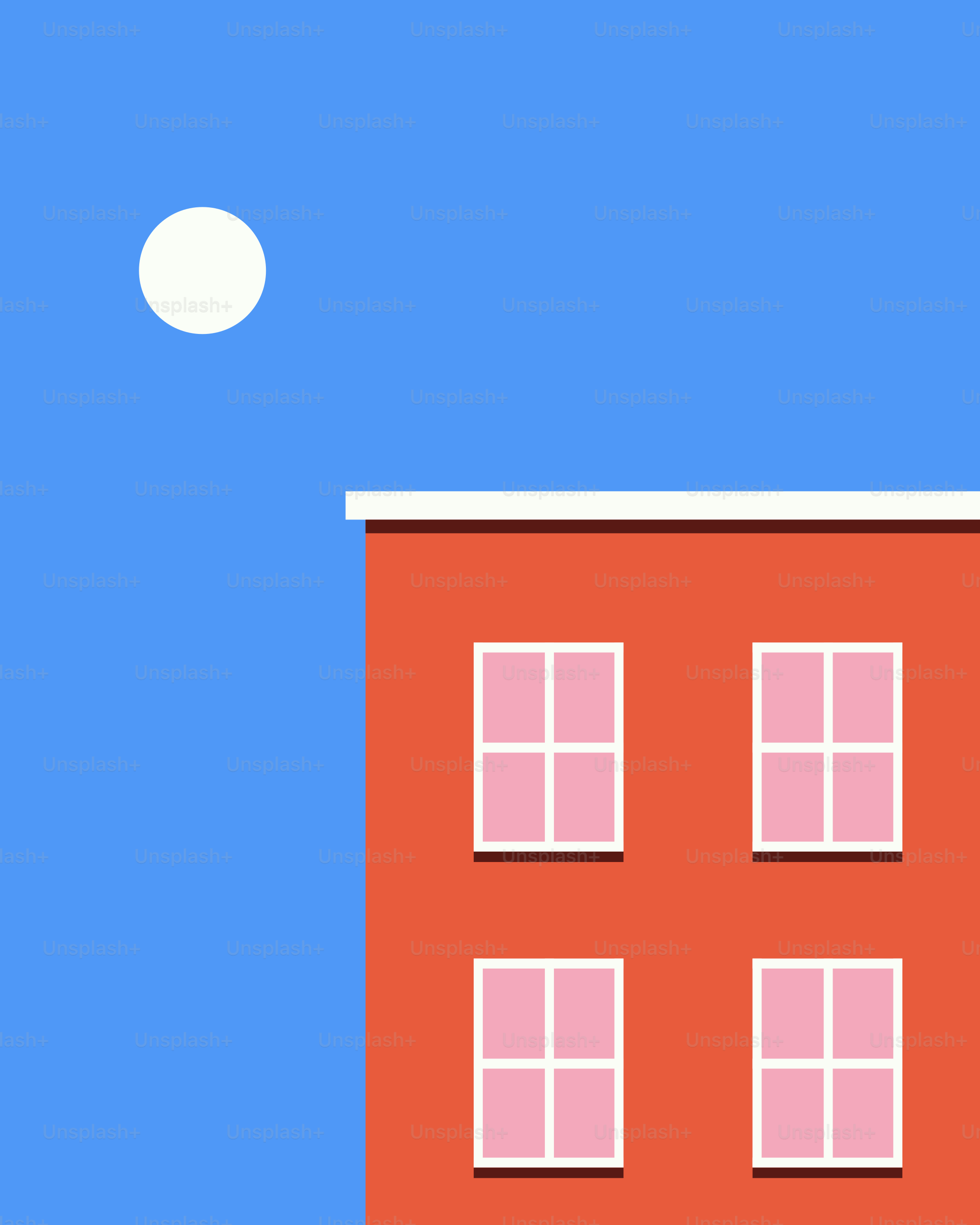 A red building with a clock on the top of it