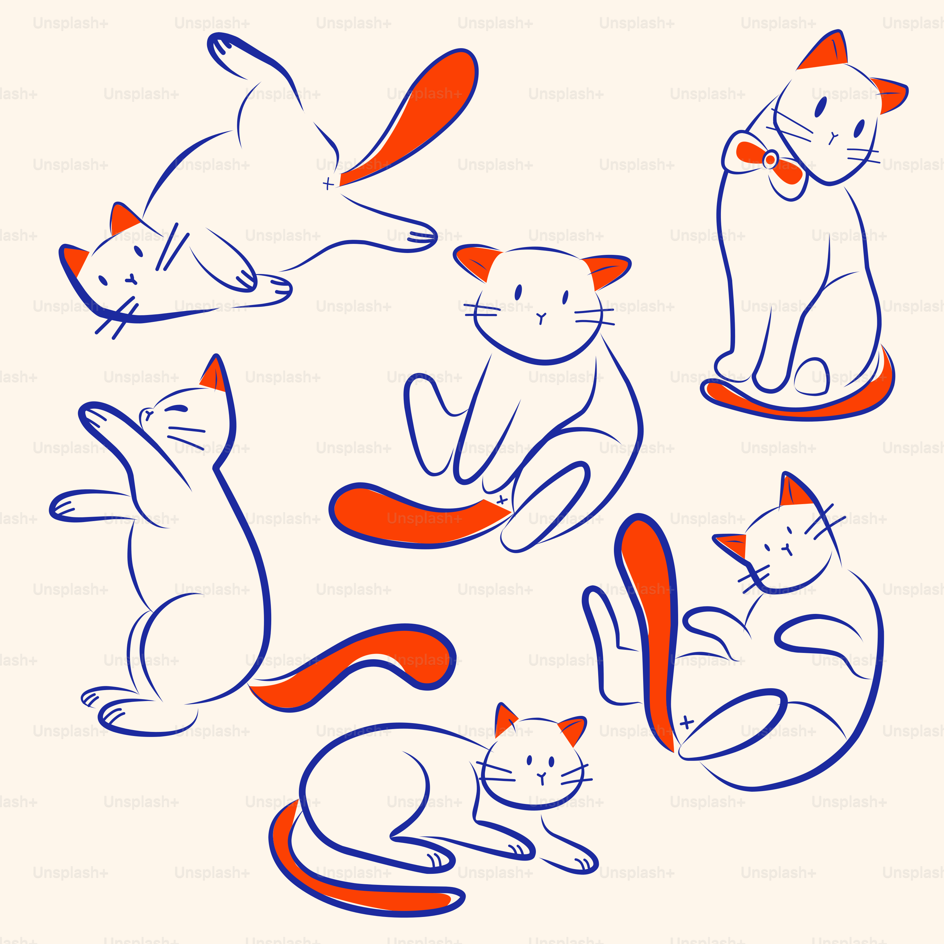 A group of cats sitting on top of each other