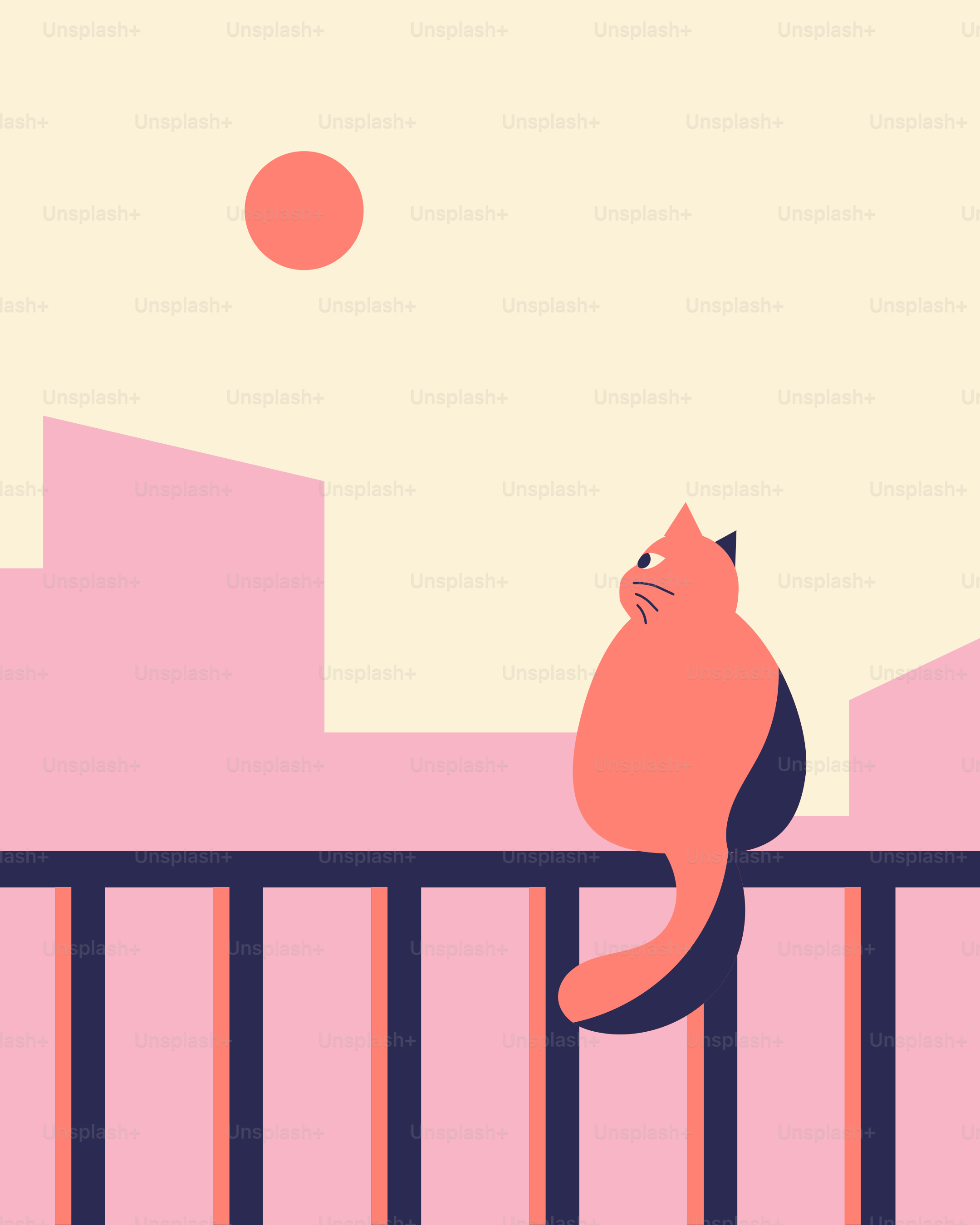 A cat sitting on a railing looking at the sky