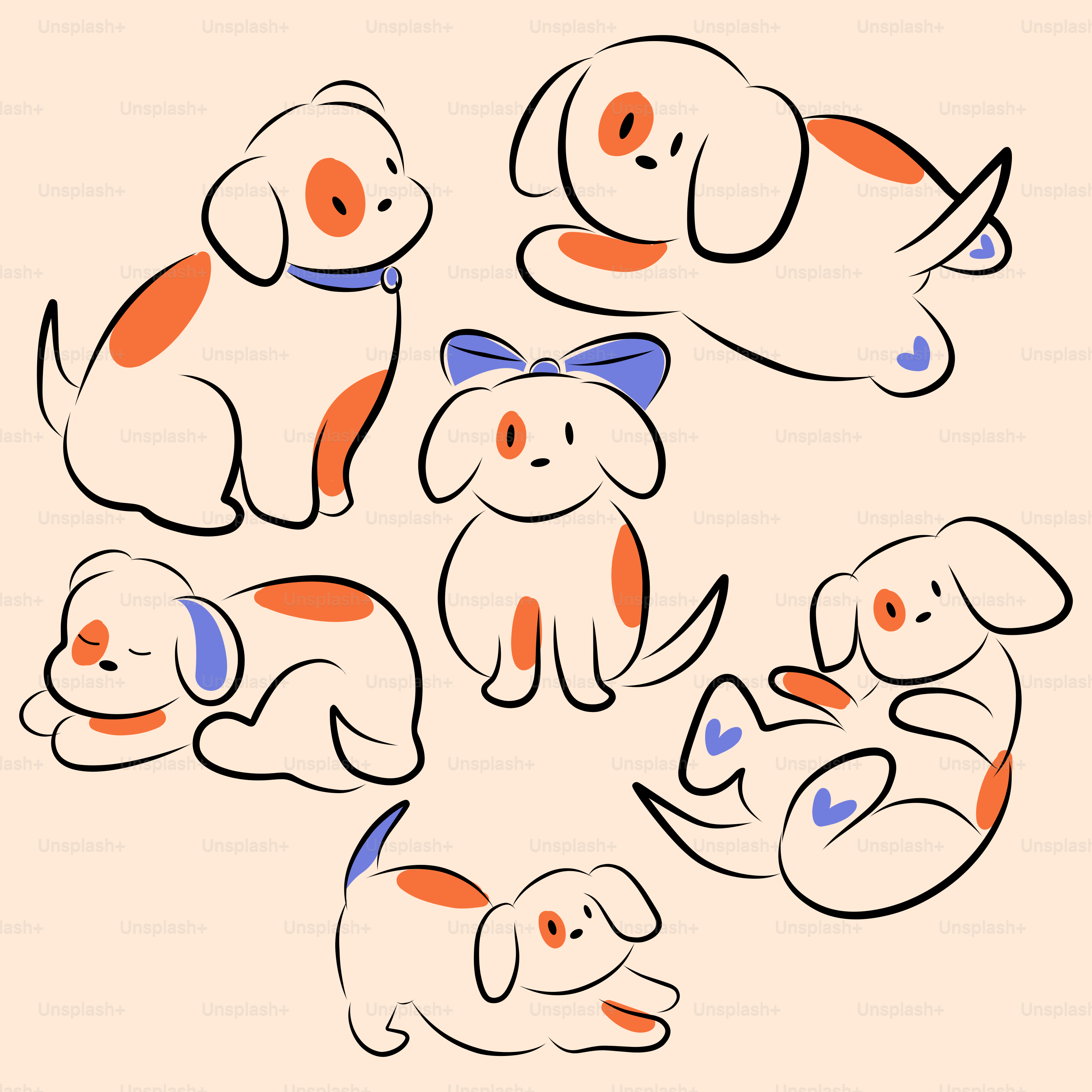 A bunch of dogs that are sitting in the middle of a circle
