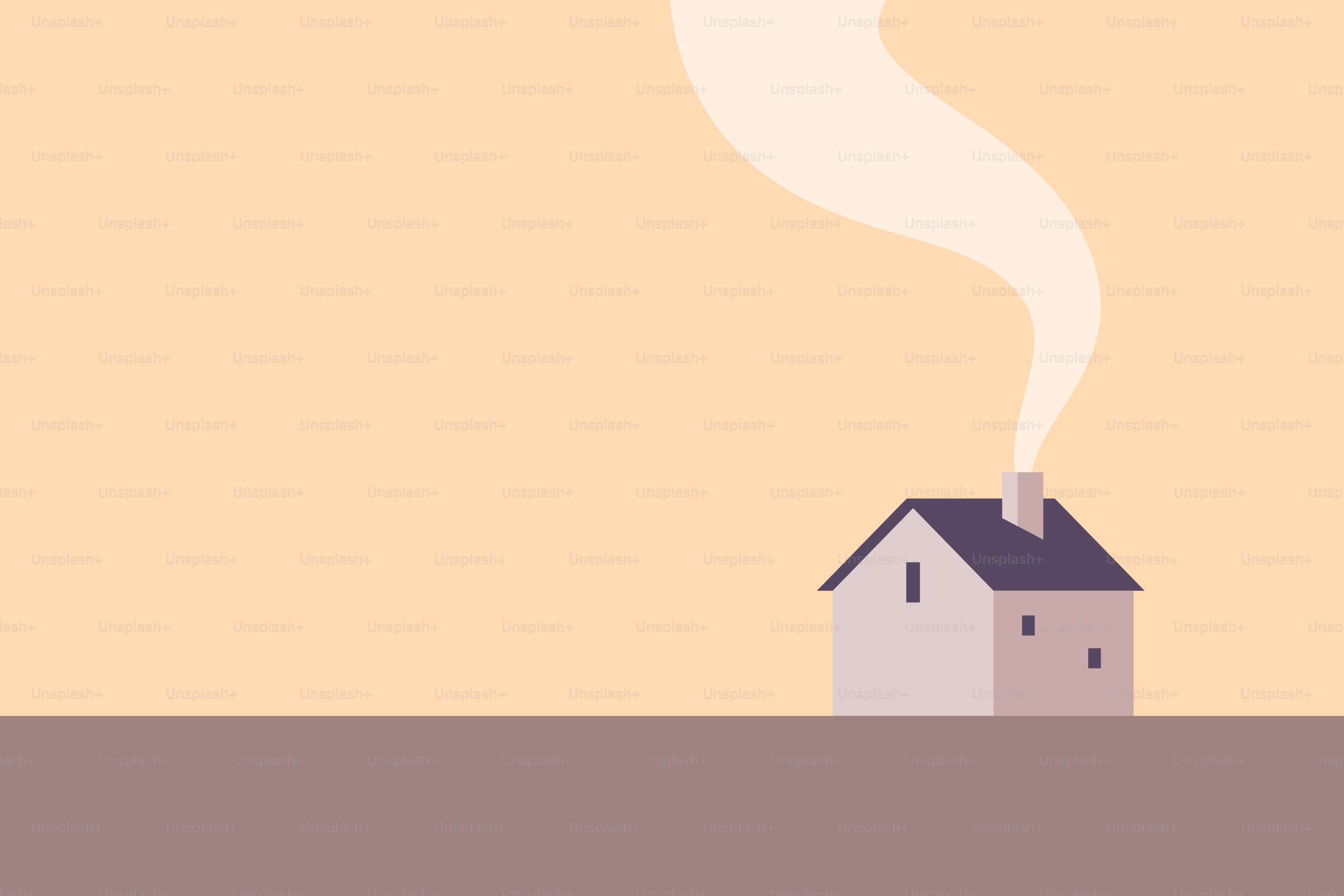A house with smoke coming out of it