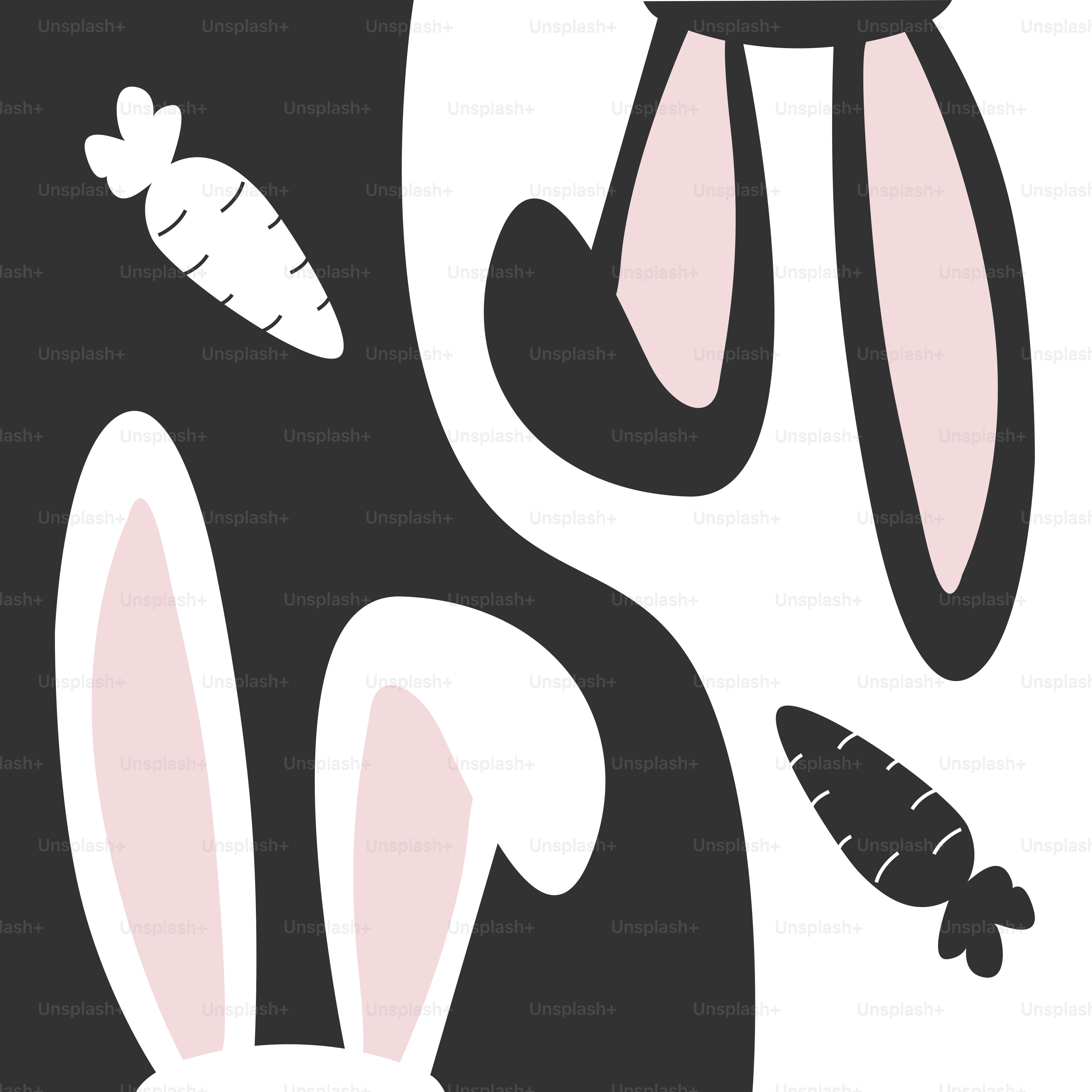 Une photo en noir et blanc d’un lapin tenant une carotte
