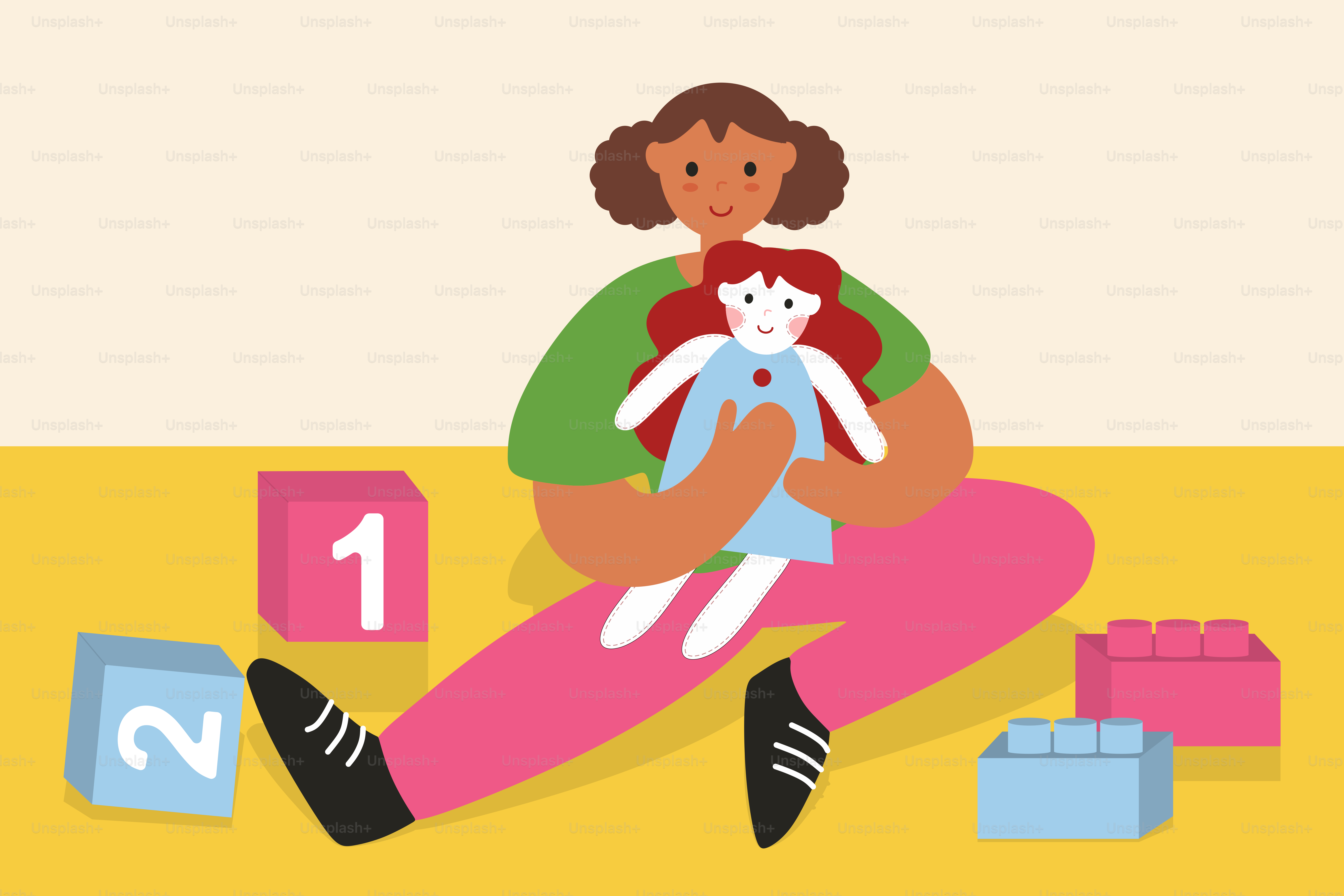 um, mulher, sentando, chão, segurando, um, gato