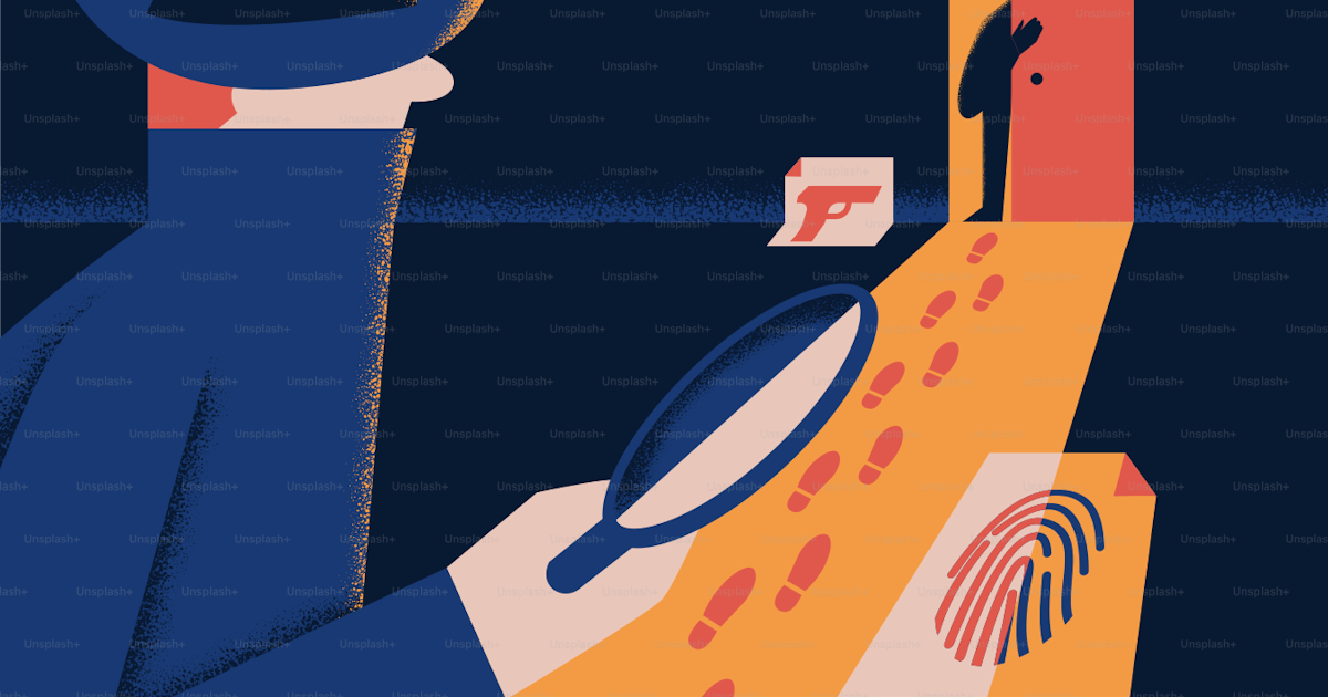 A Man With A Hat And A Magnifying Glass Looking At A Fingerprint Vector a-man-with-a-hat-and-a-magnifying-glass-looking-at-a-fingerprint-vector