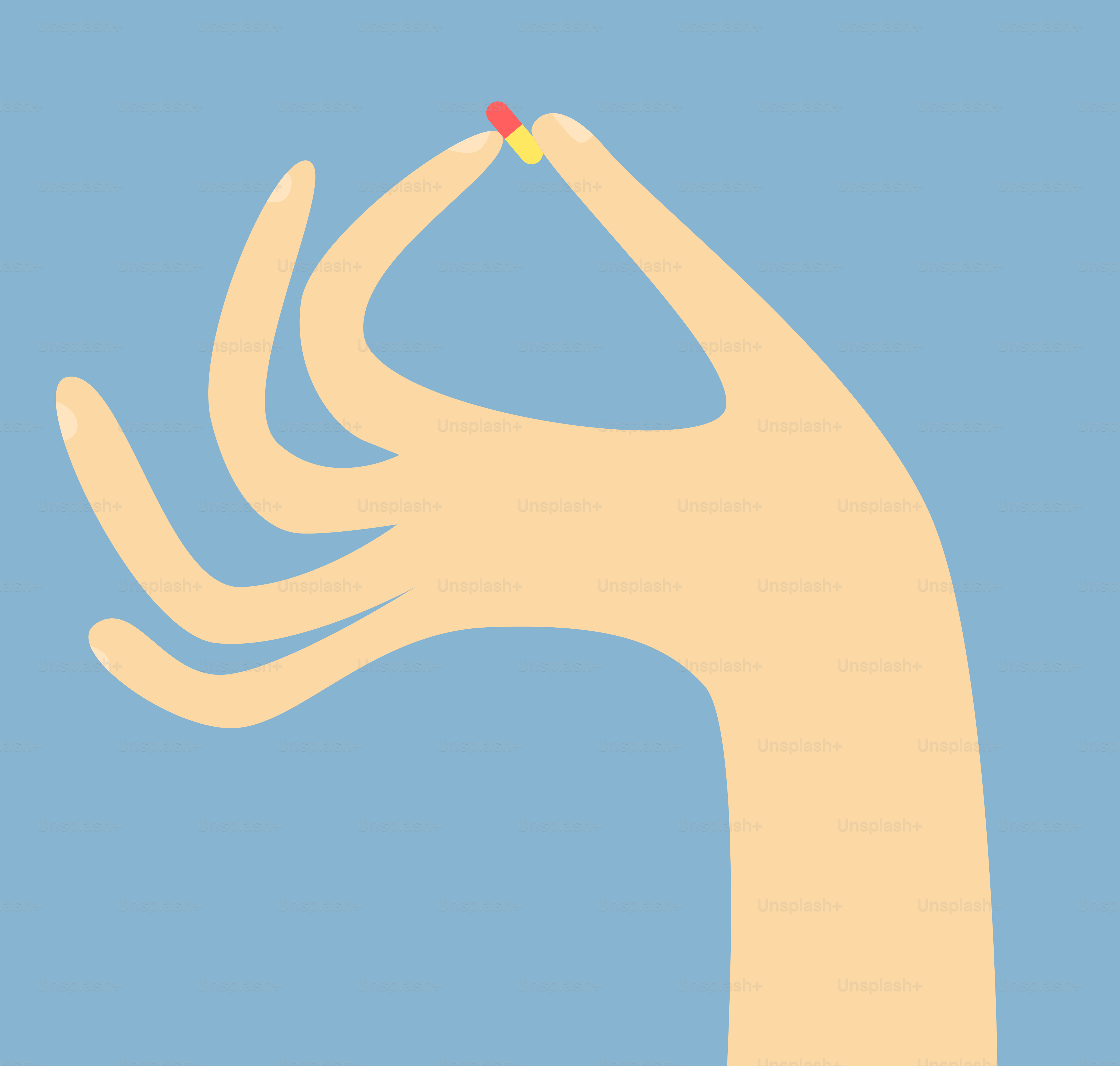 A hand holding a toothbrush in it's palm