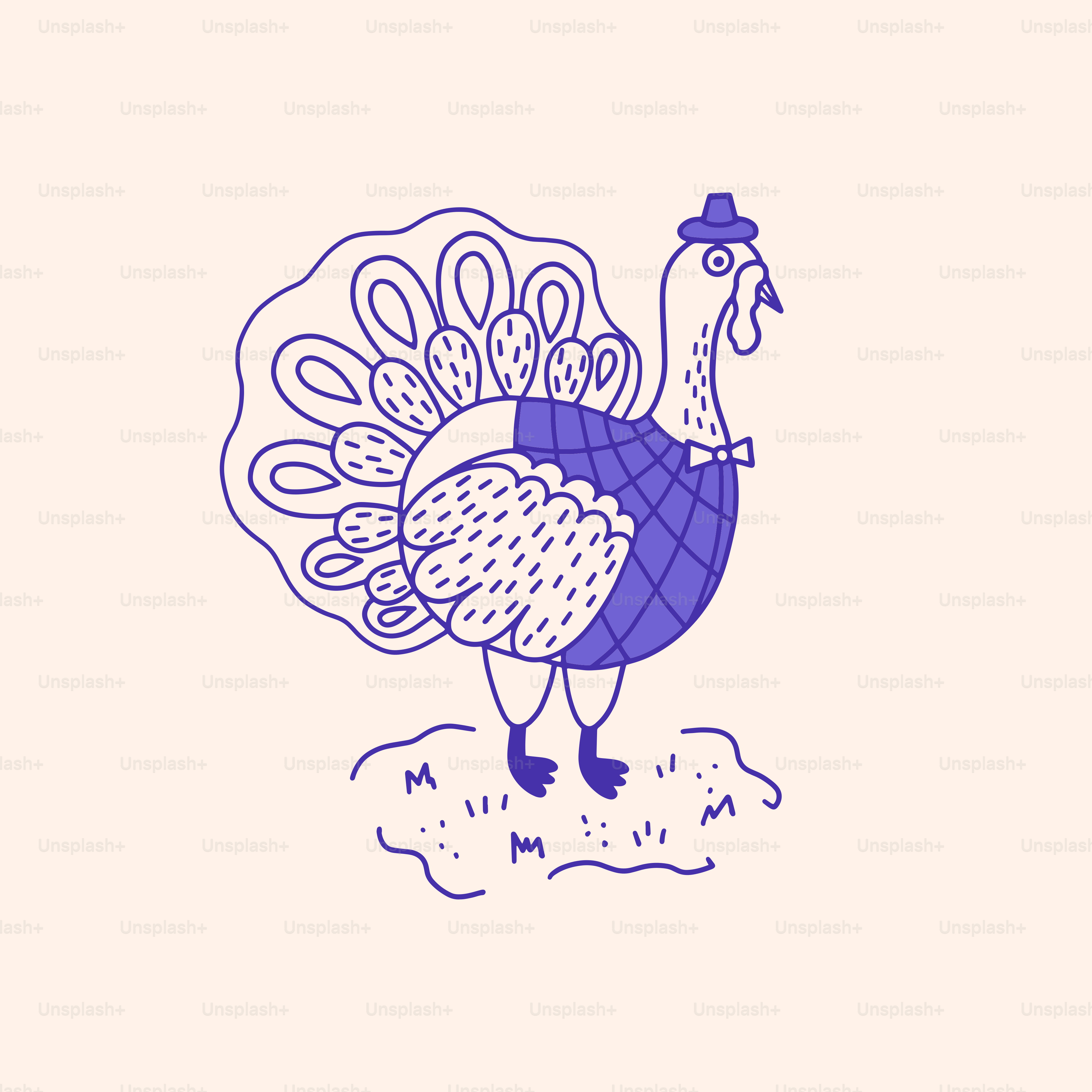 A drawing of a turkey wearing a sweater