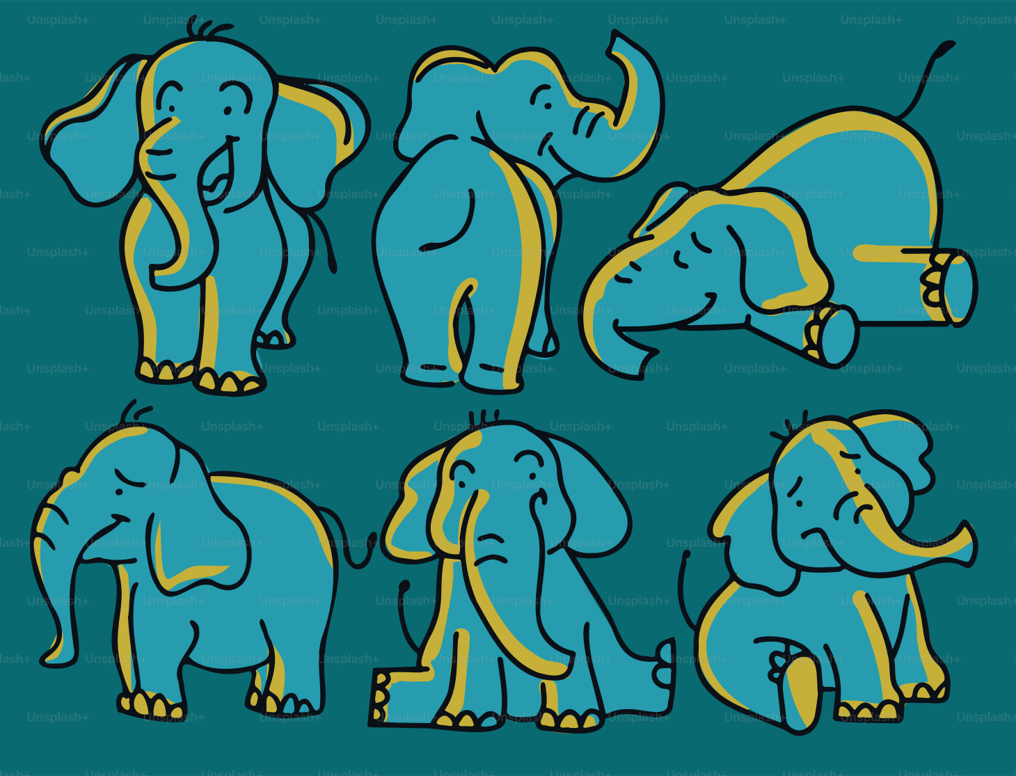 Un groupe d’éléphants debout côte à côte