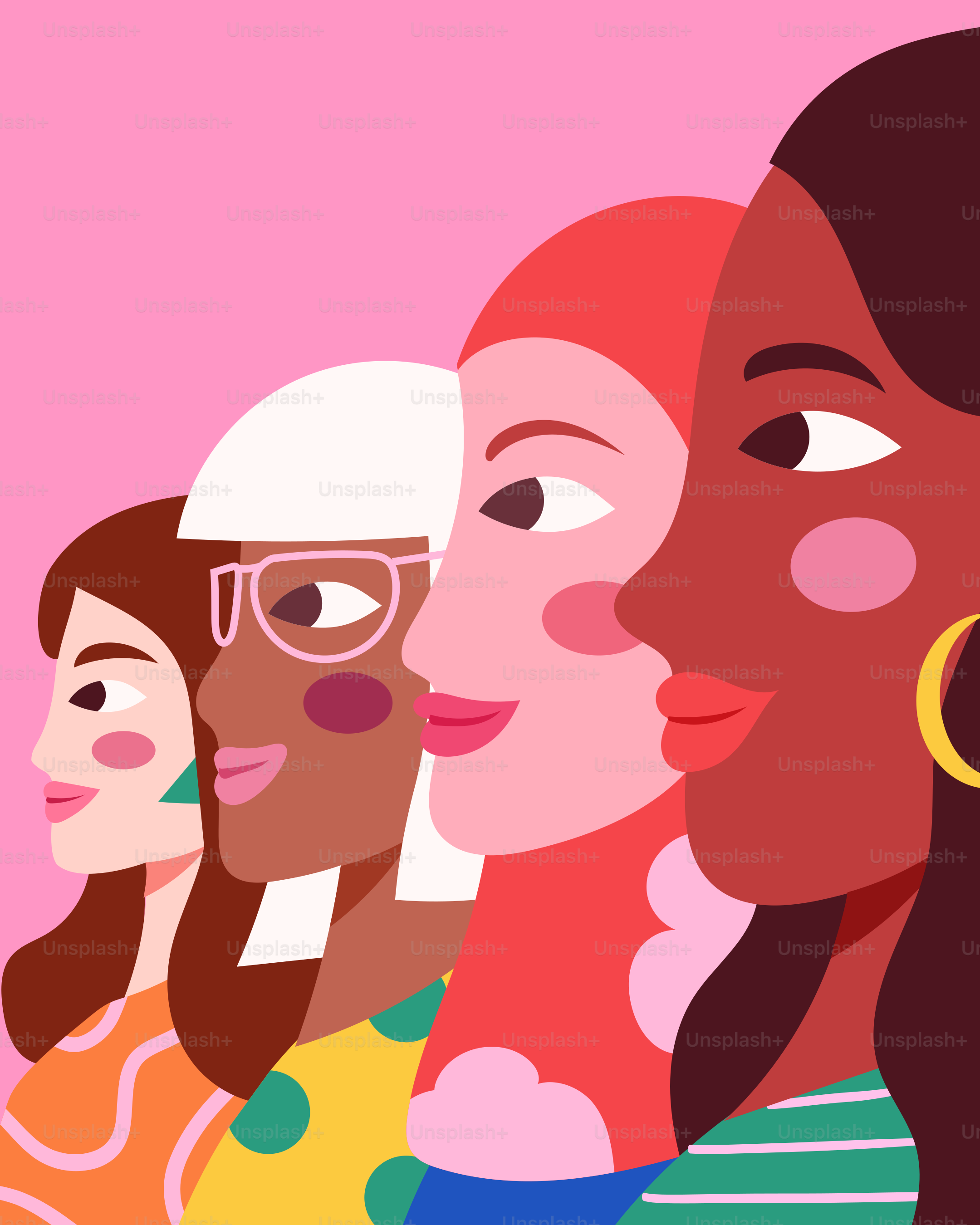 Um grupo de mulheres lado a lado