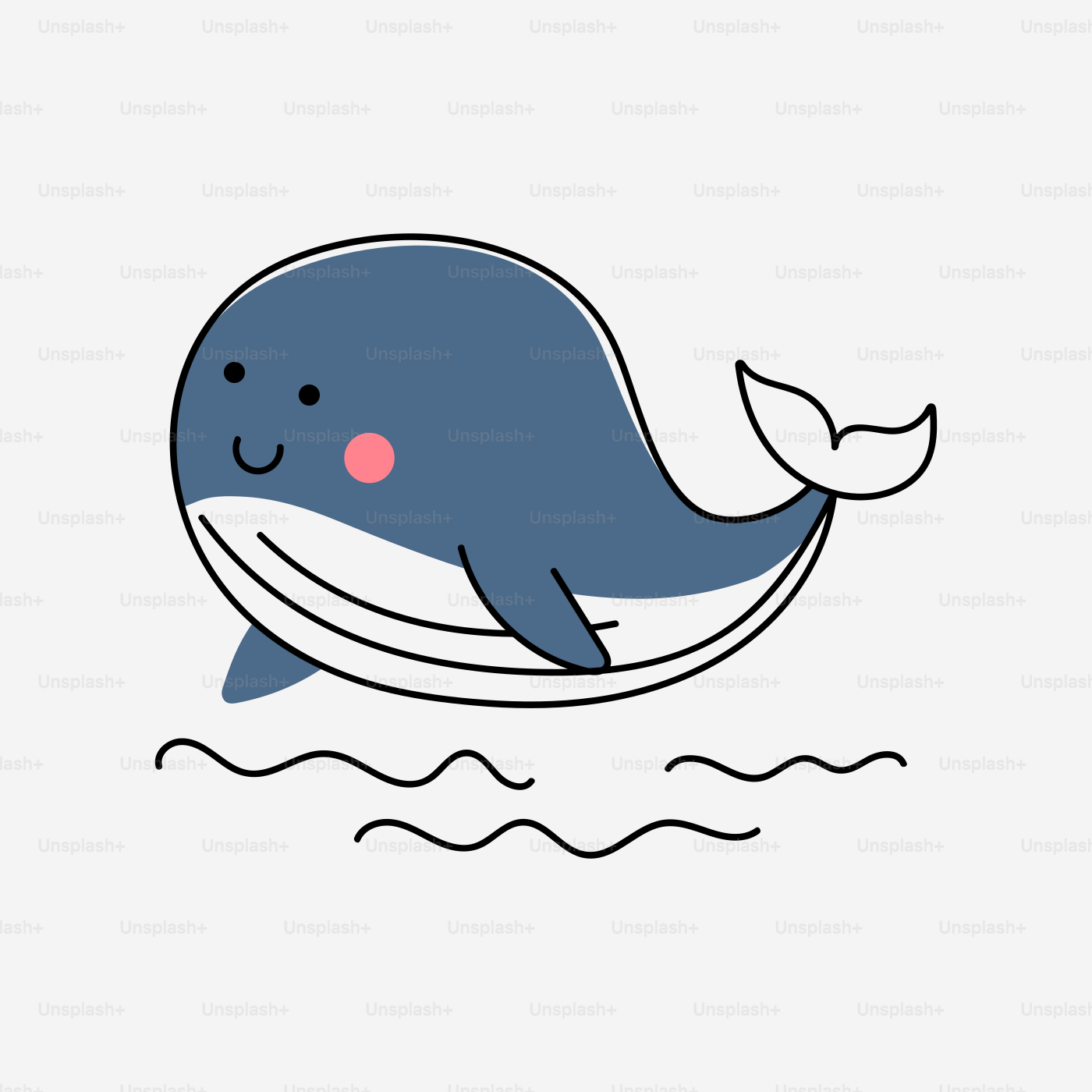 Una ballena azul nadando en el océano