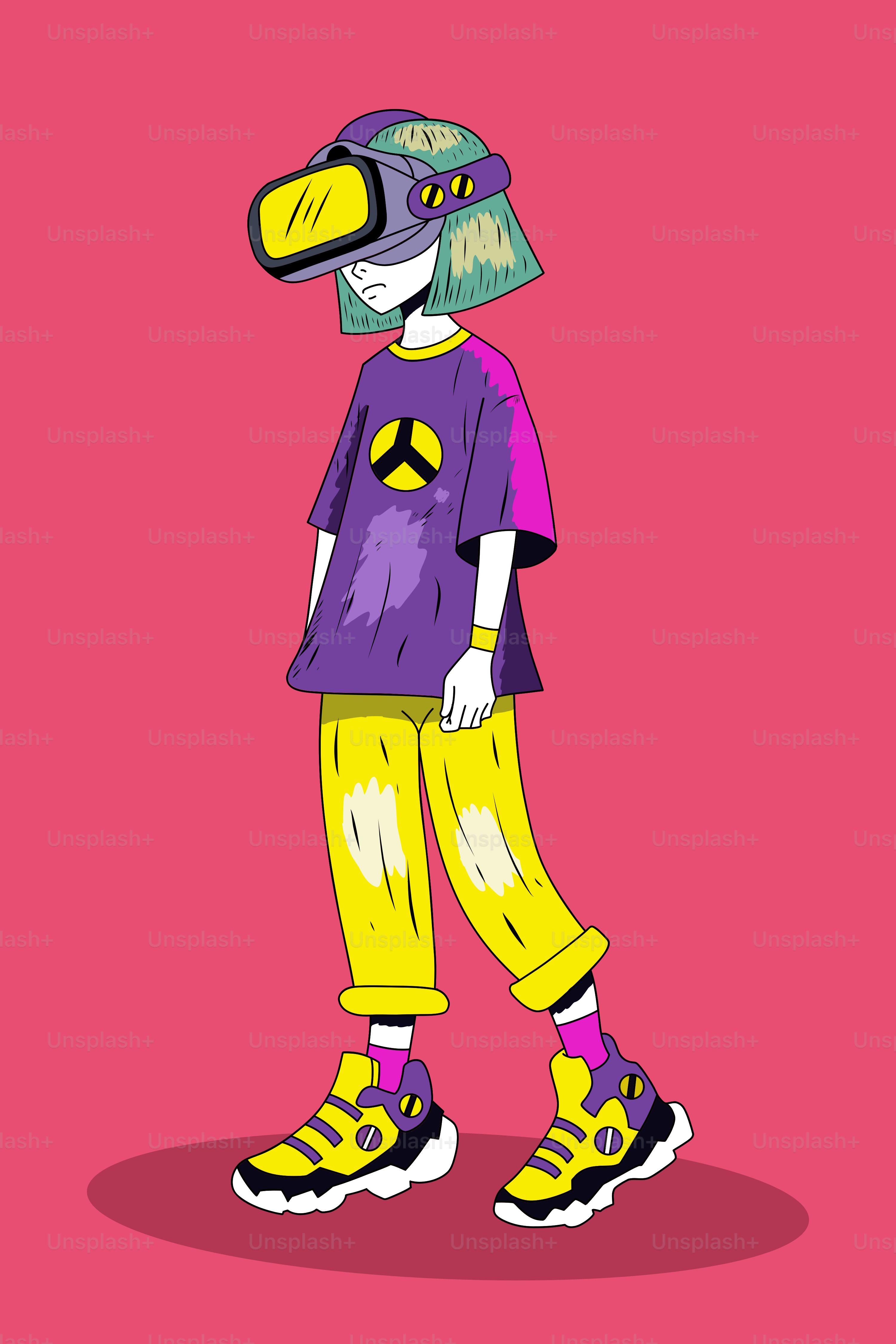 A person wearing a helmet and yellow pants