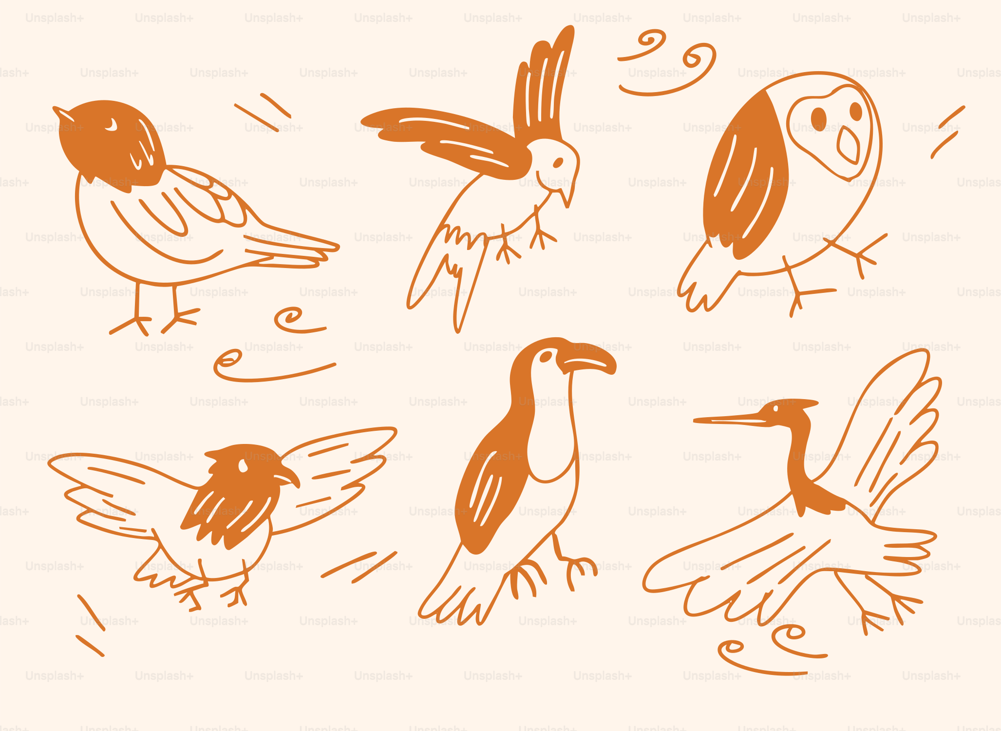 A bunch of birds that are flying around
