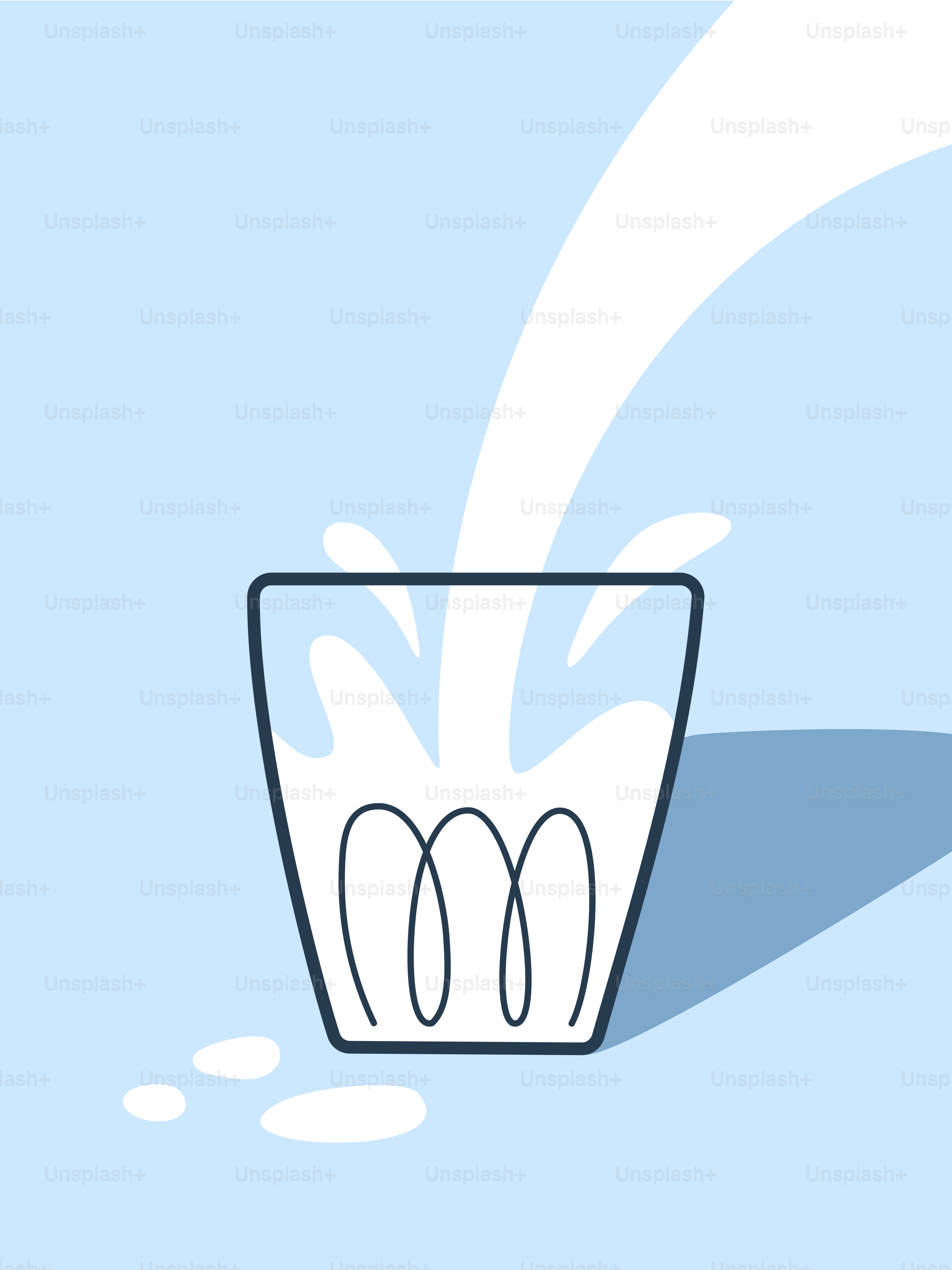 A glass of milk with a splash of water coming out of it