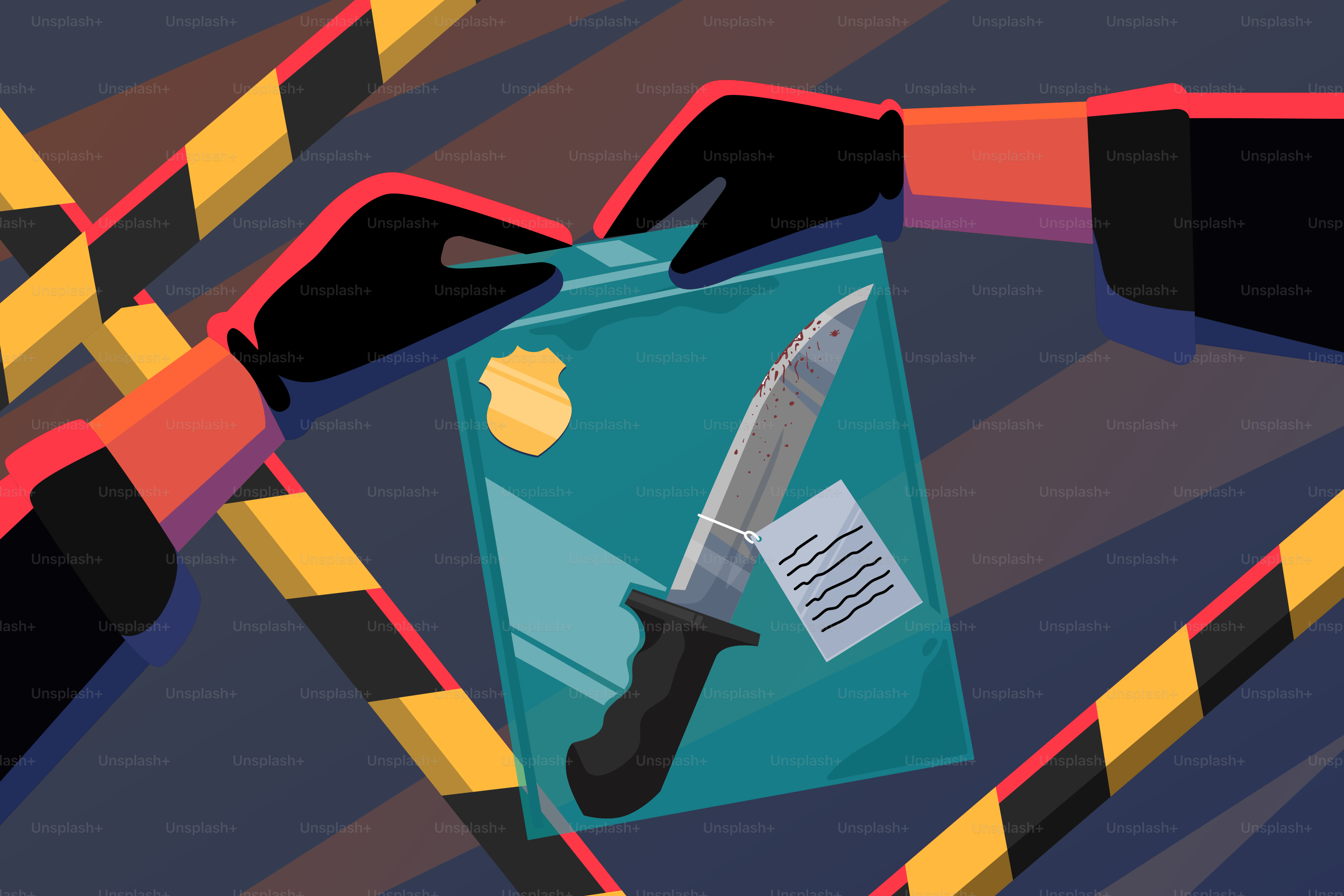 バリケードに挟まったハサミとクリップボード