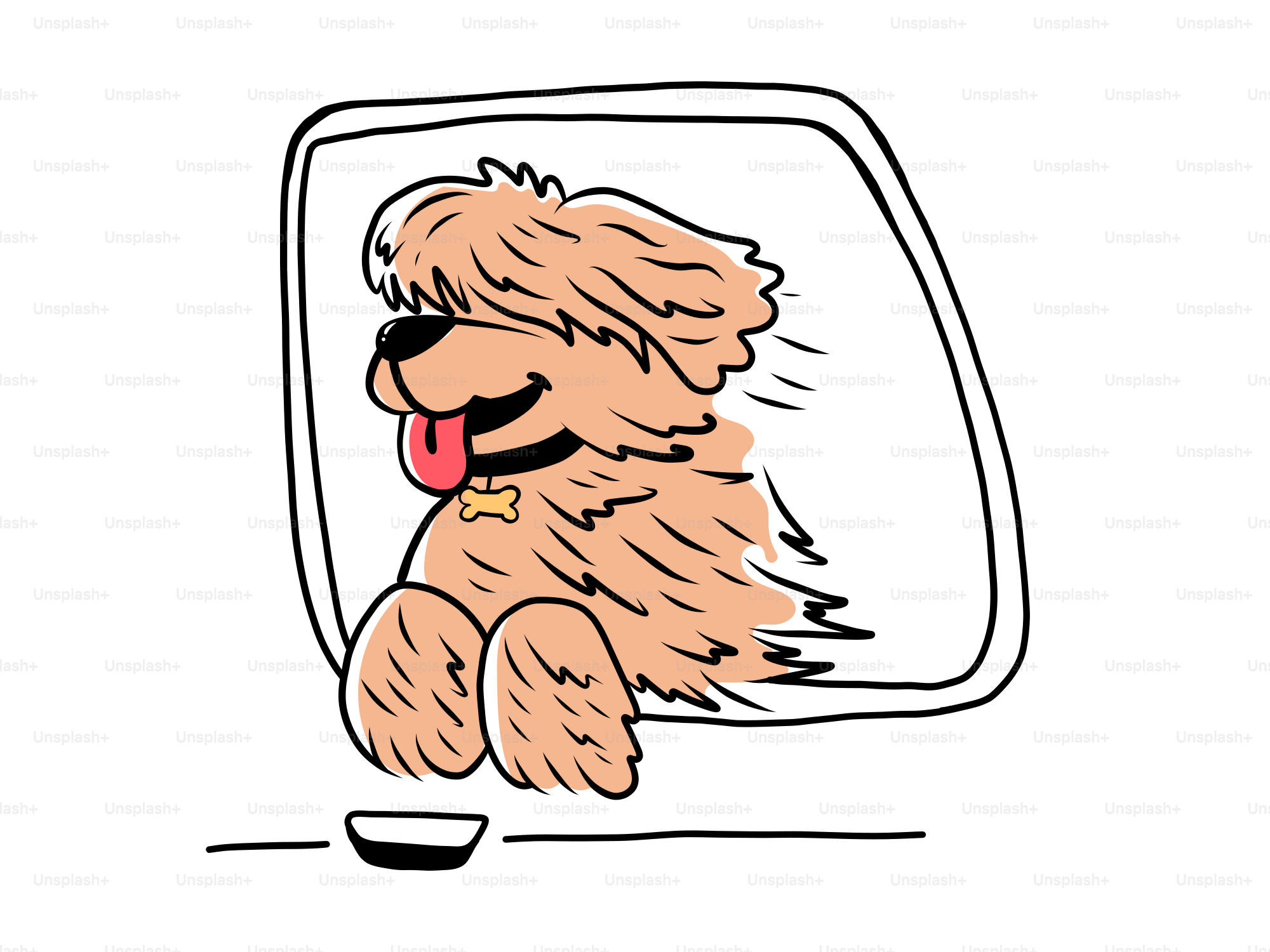 Um desenho de um cachorro enfiando a língua para fora de uma janela vetor –  Imagem sobre Cão na Unsplash, image size:3000x2250