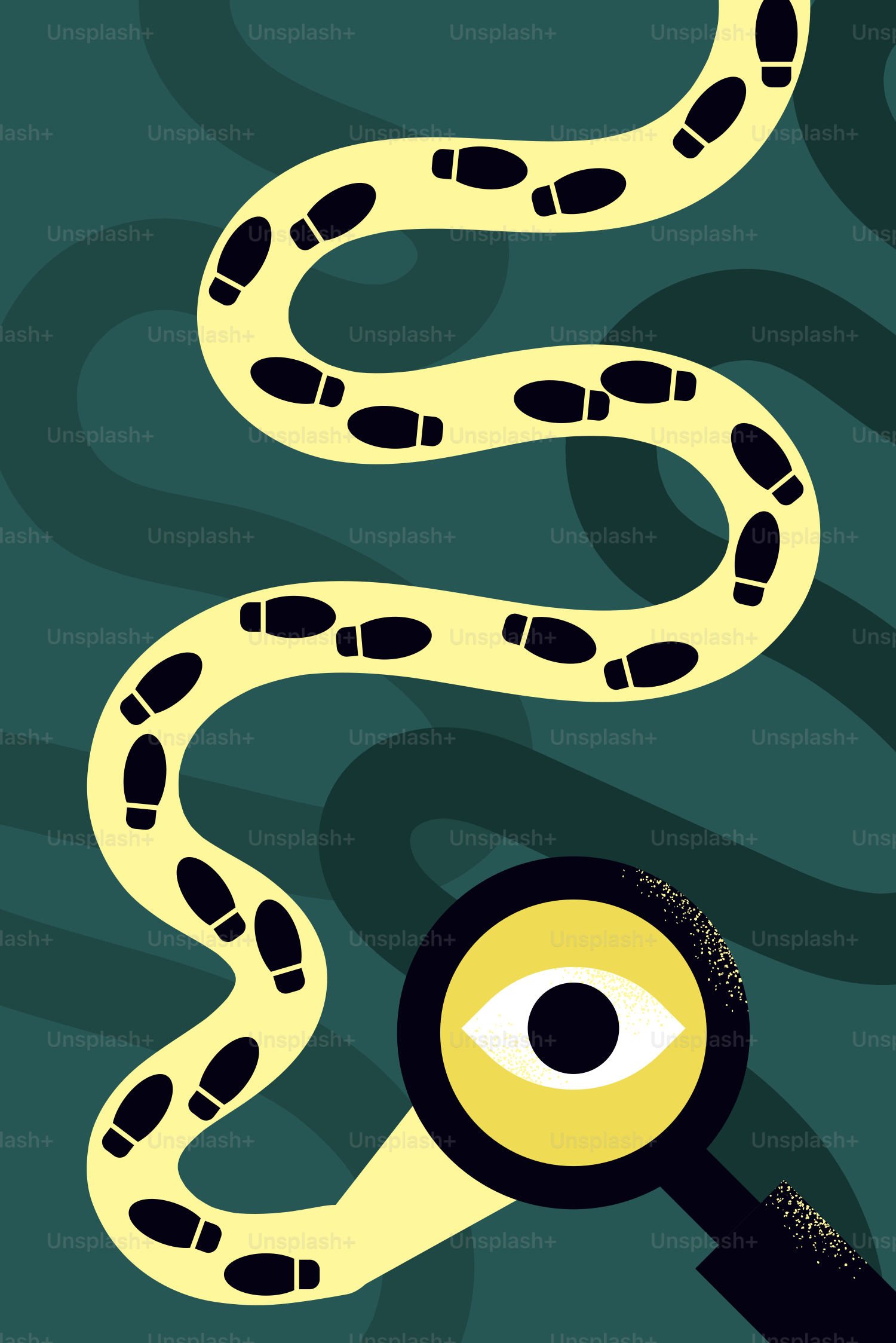 Une loupe avec un serpent dessus