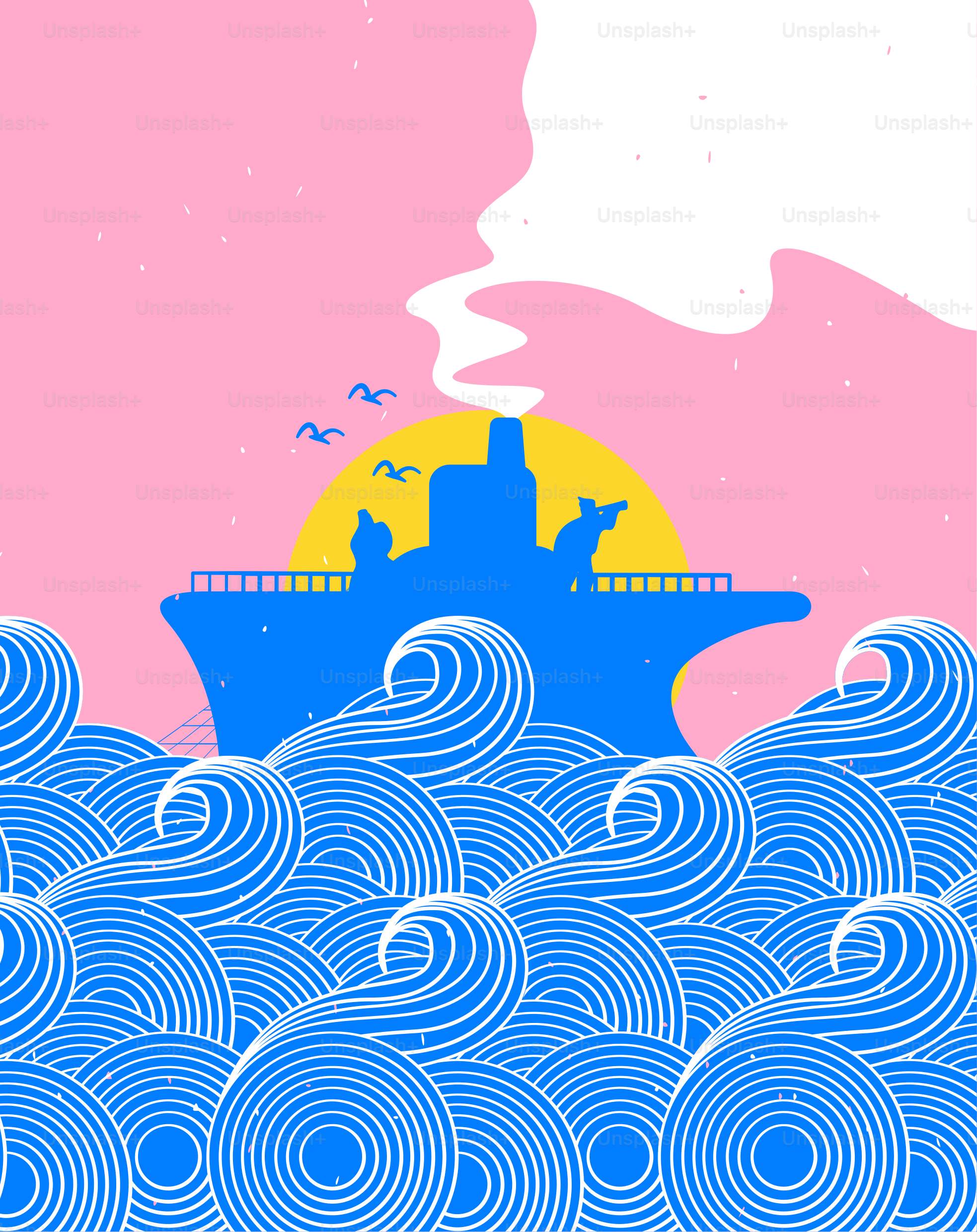 Ein großes Boot, das auf einem Gewässer treibt
