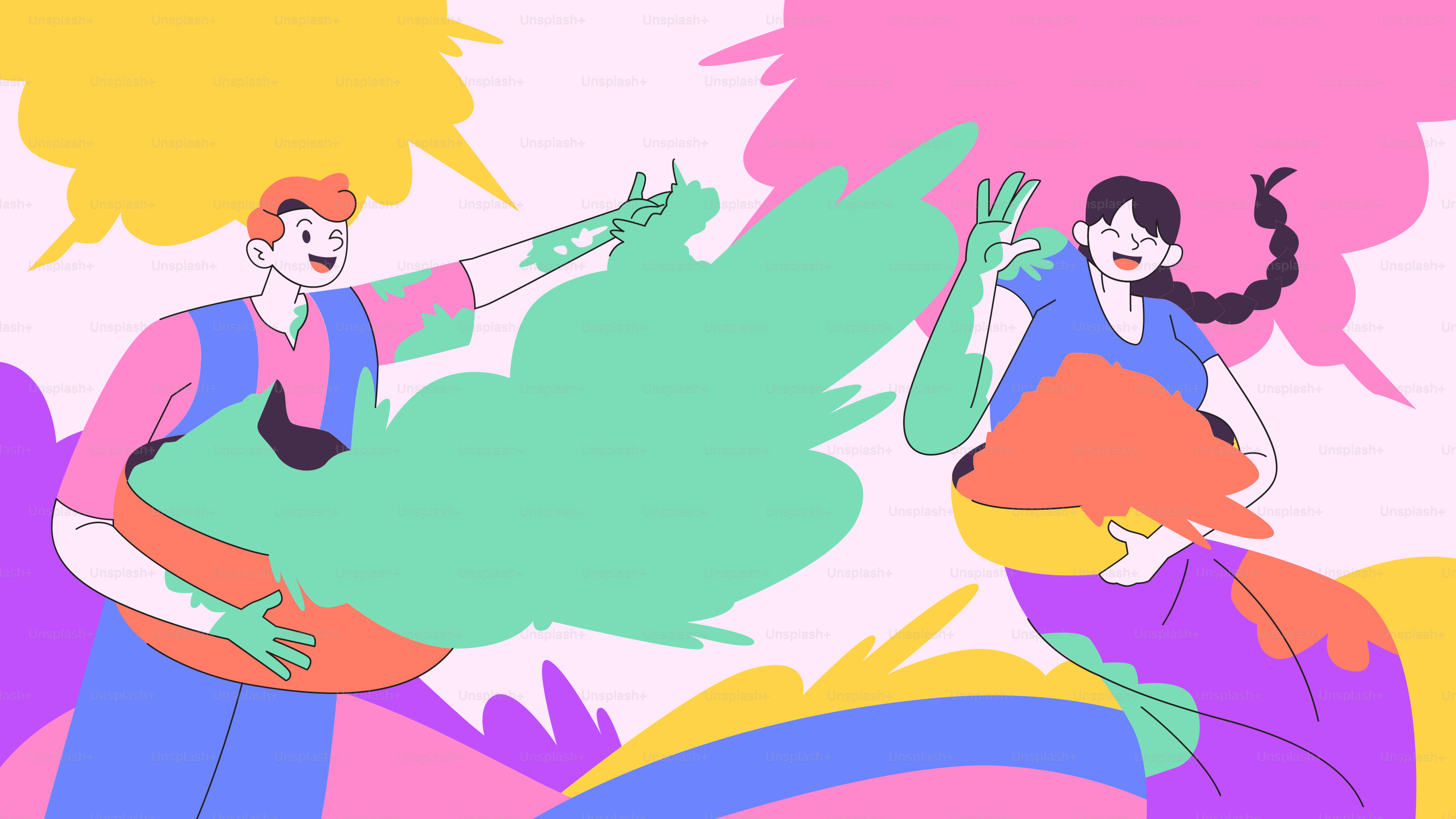 A couple of people standing next to each other