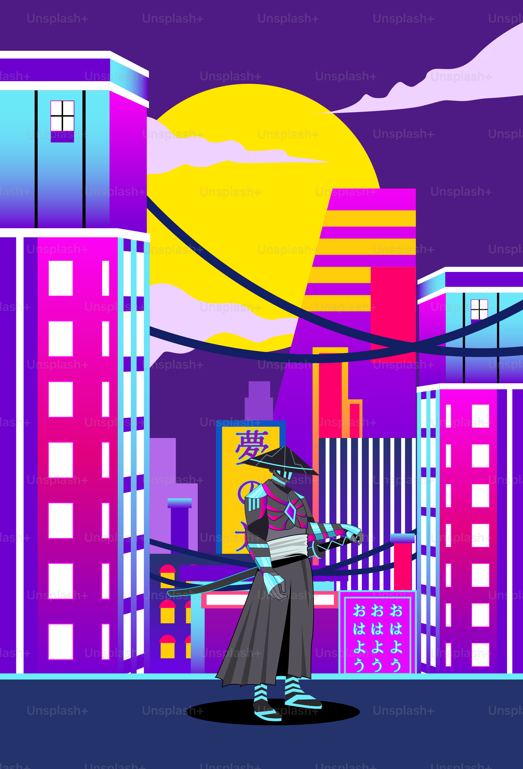 A person standing in front of a city with tall buildings