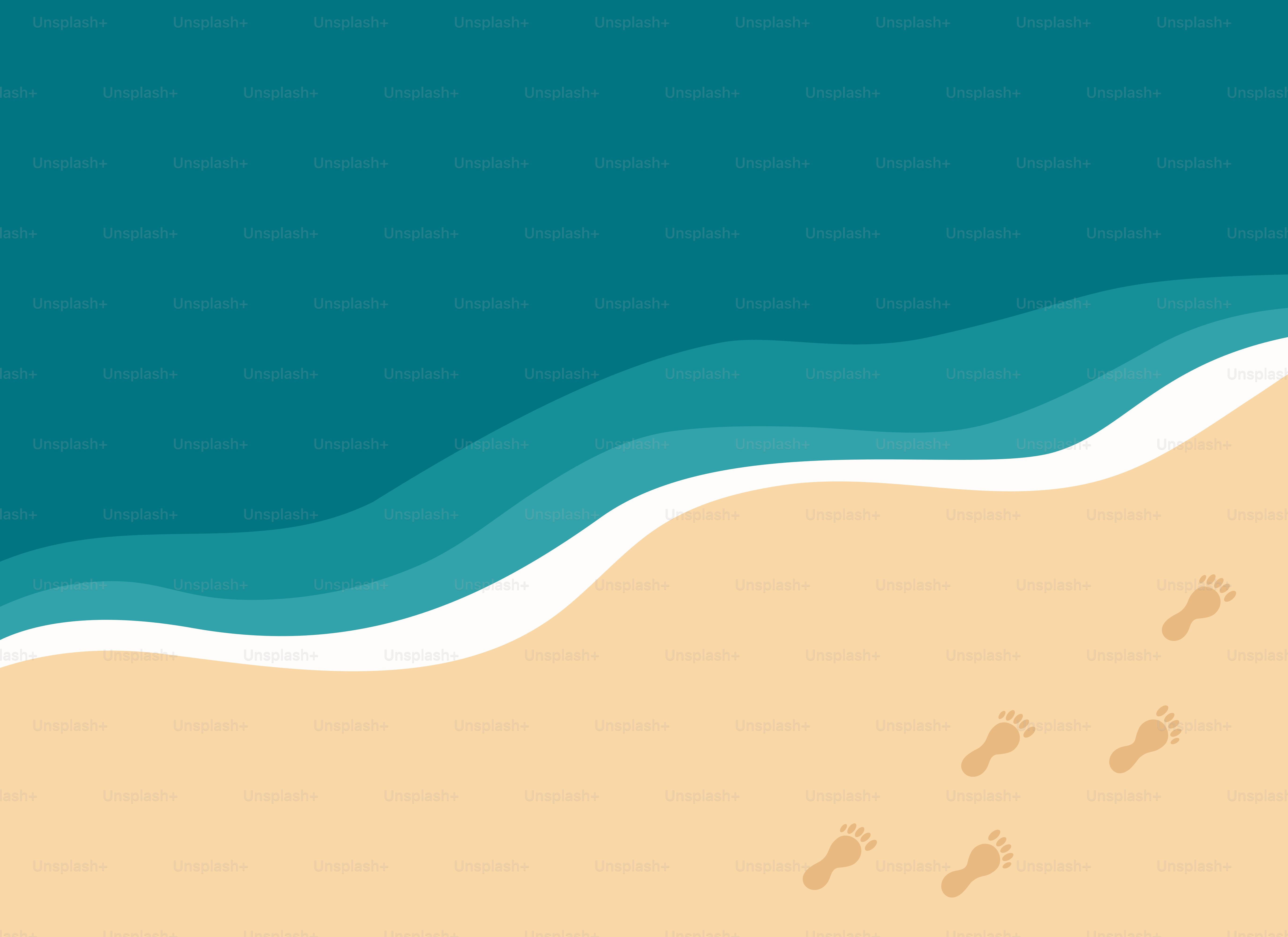 A sandy beach with footprints in the sand