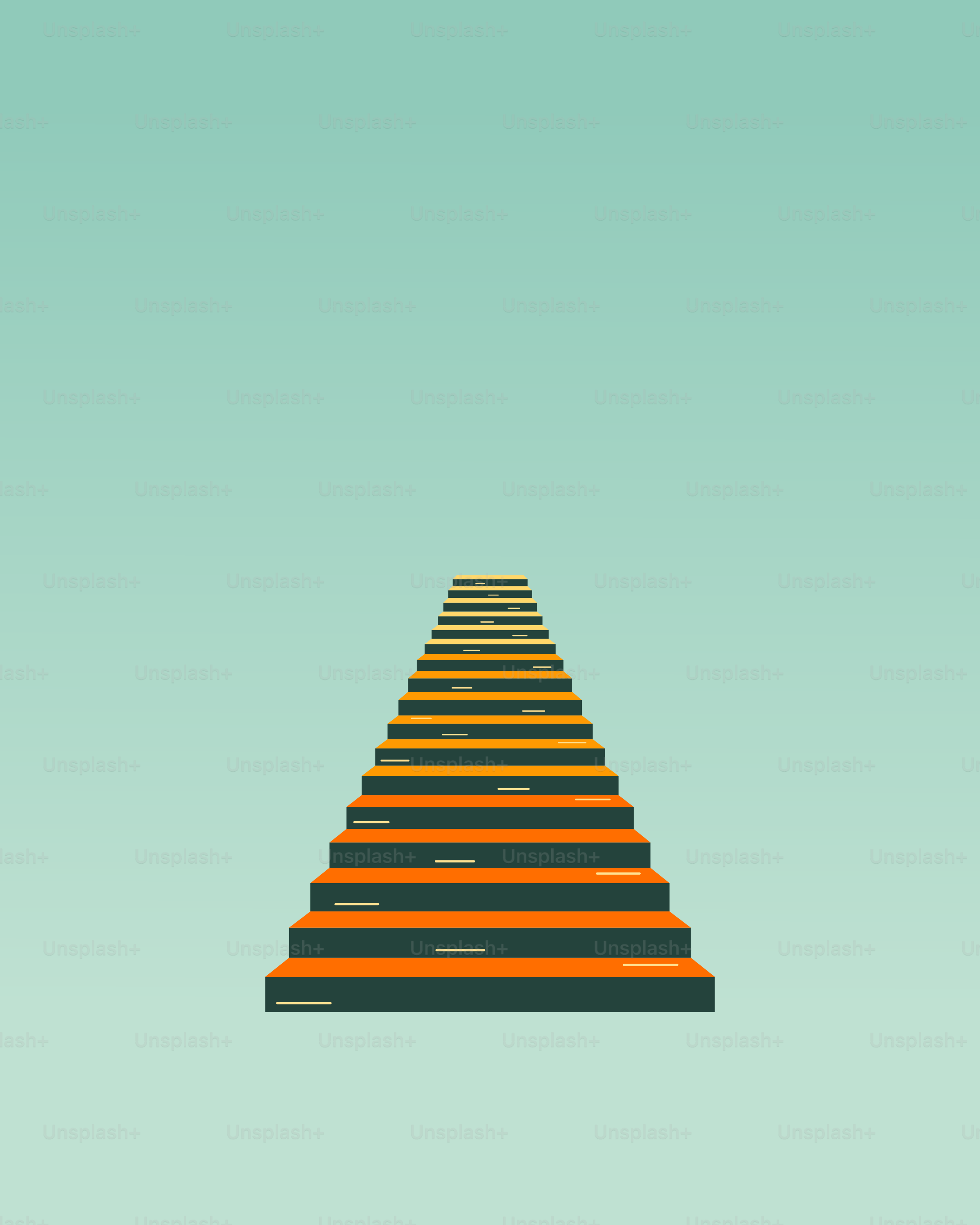 A poster of a long straight line of stairs