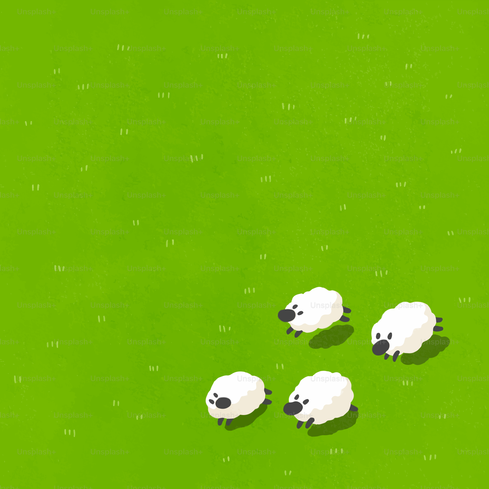 A herd of sheep standing on top of a green field