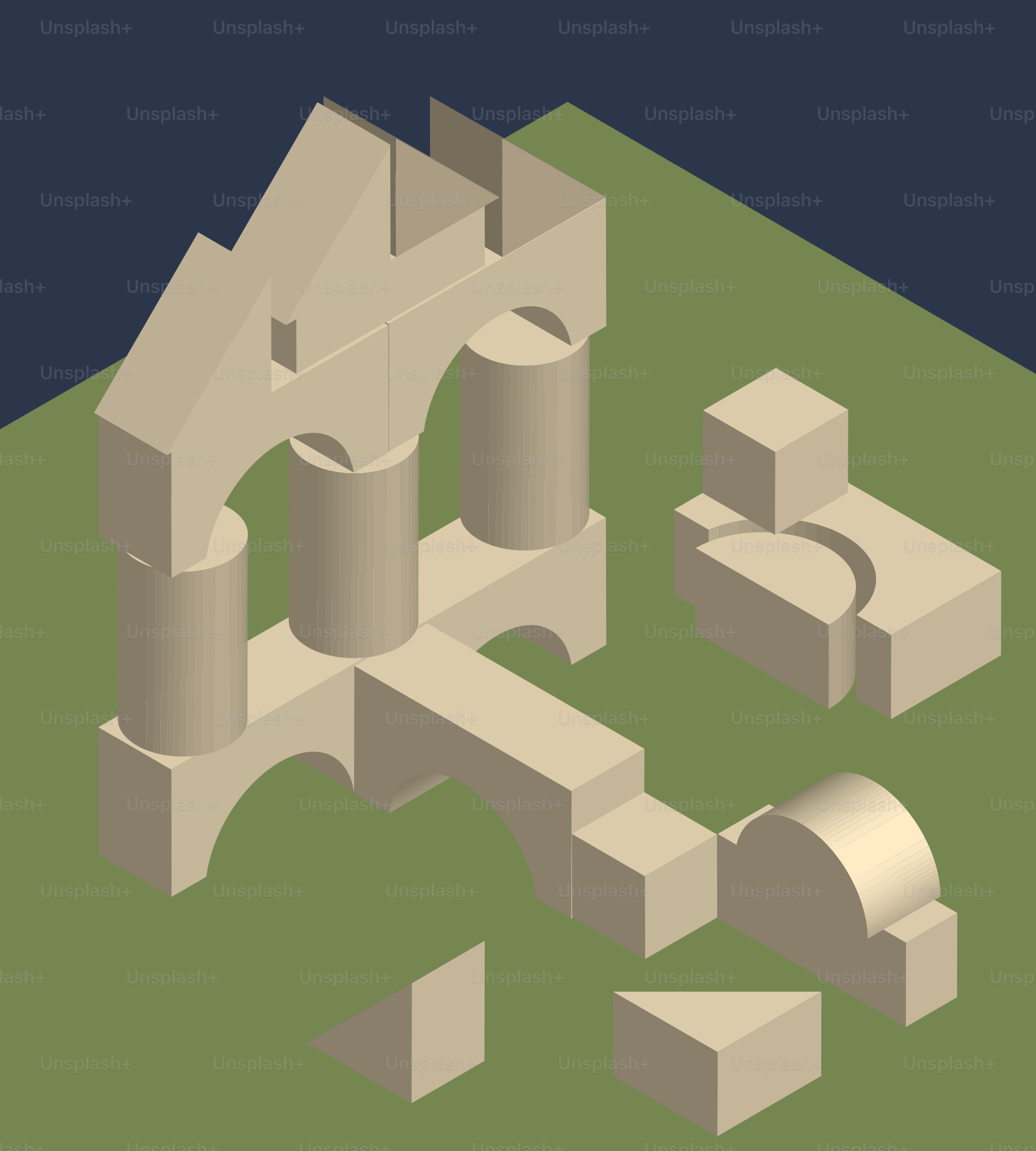 A computer generated image of a building