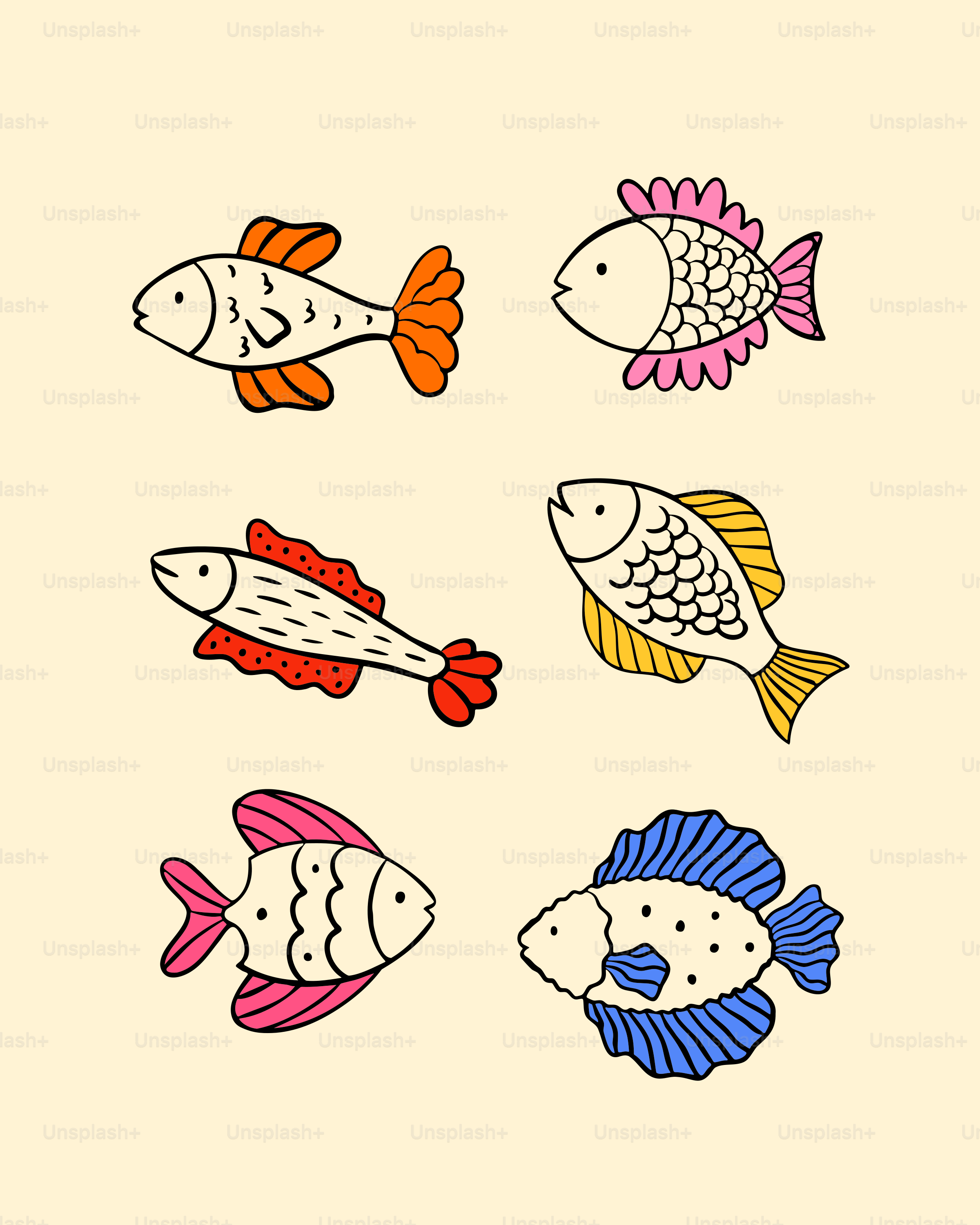 A card with a bunch of fish on it