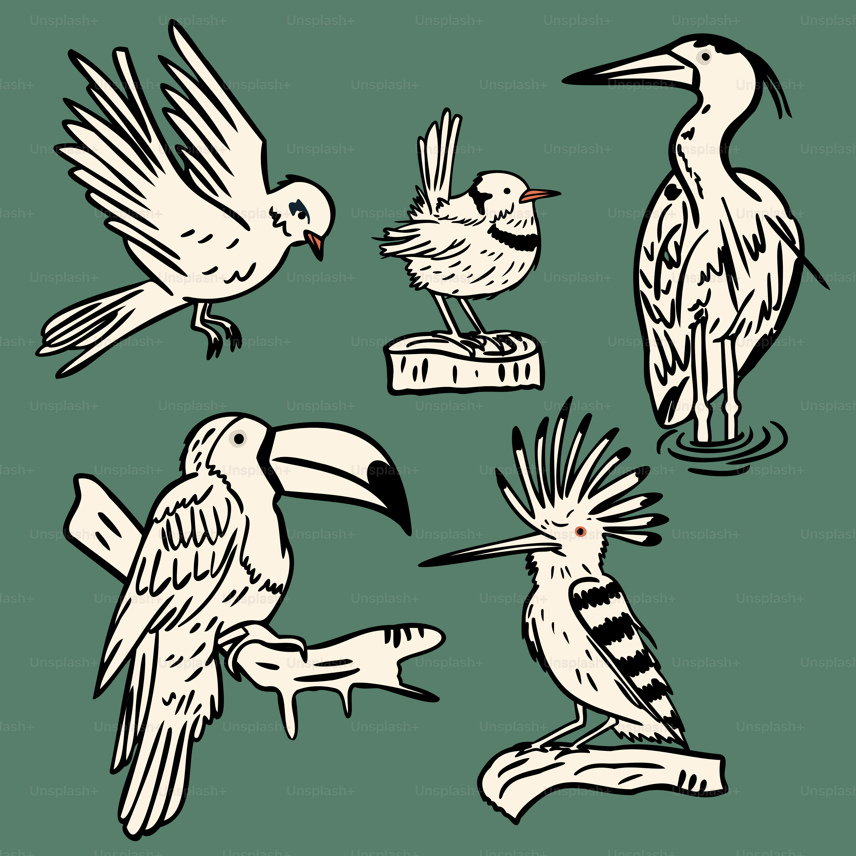 A group of birds sitting on top of each other