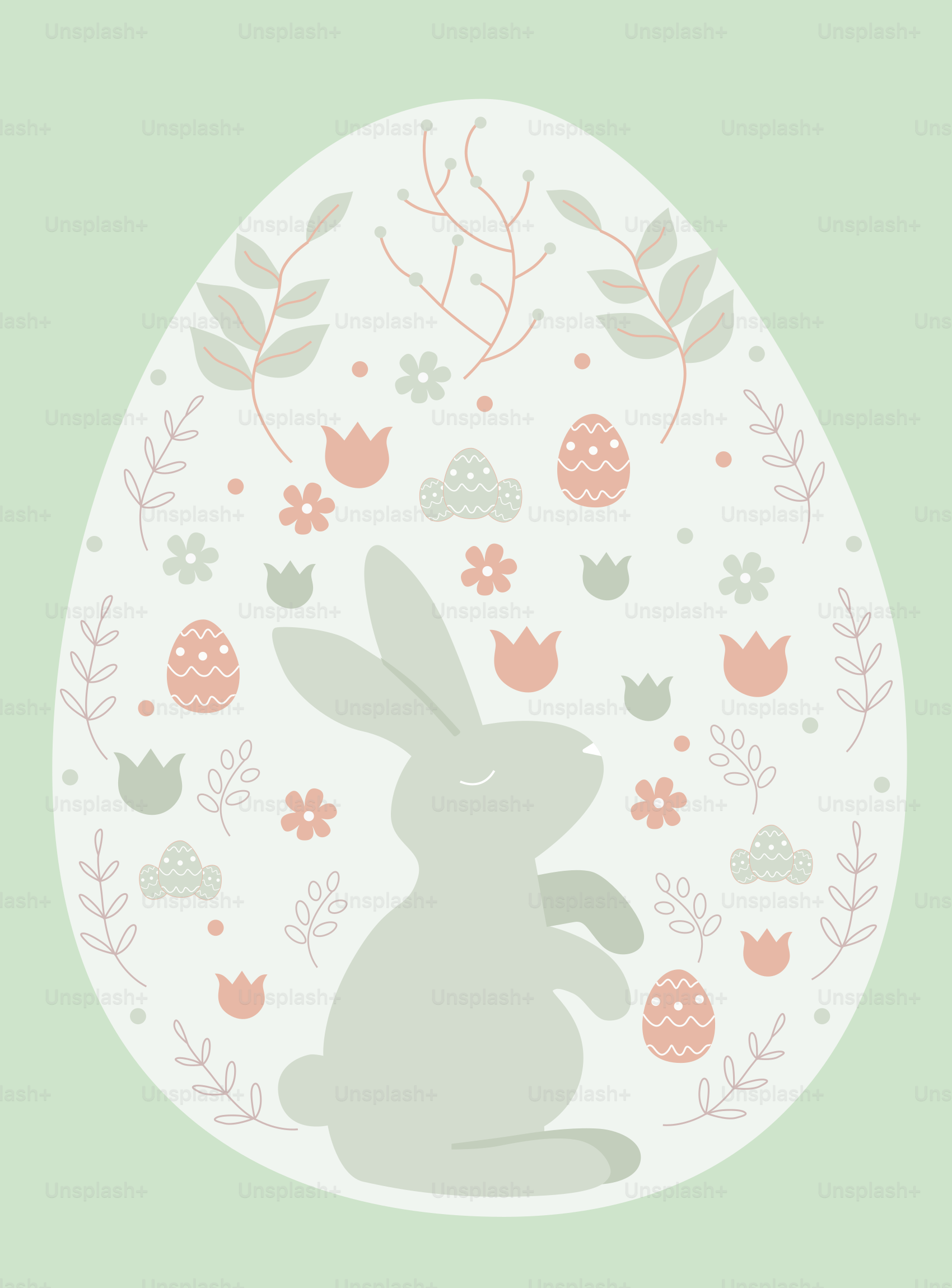 Un œuf de Pâques avec un lapin à l’intérieur
