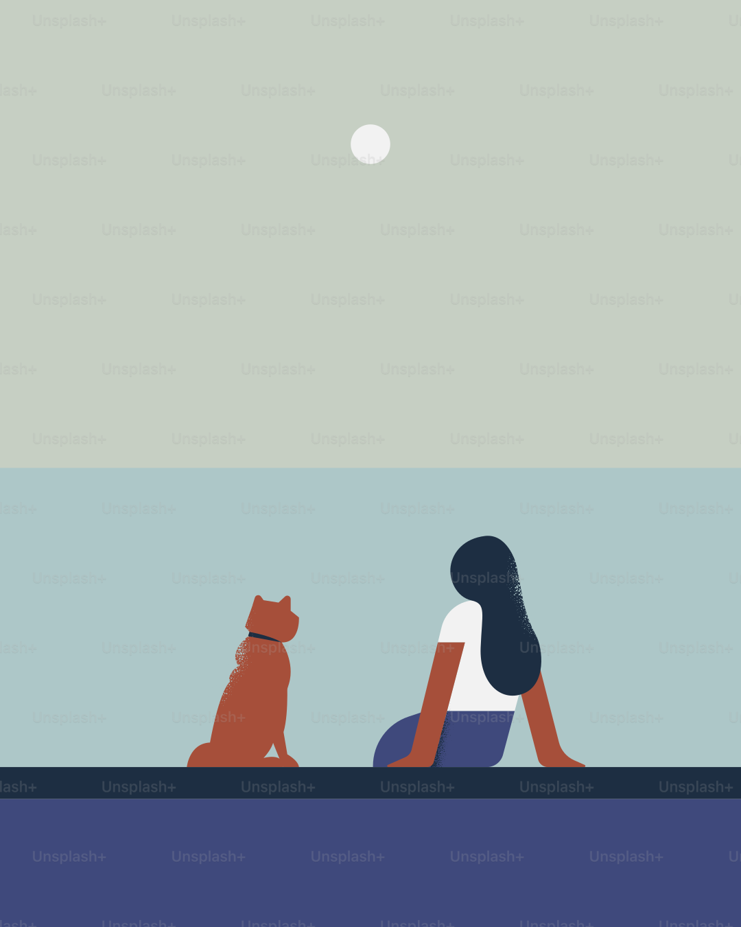 Seorang wanita dan seekor kucing sedang duduk di atas perahu