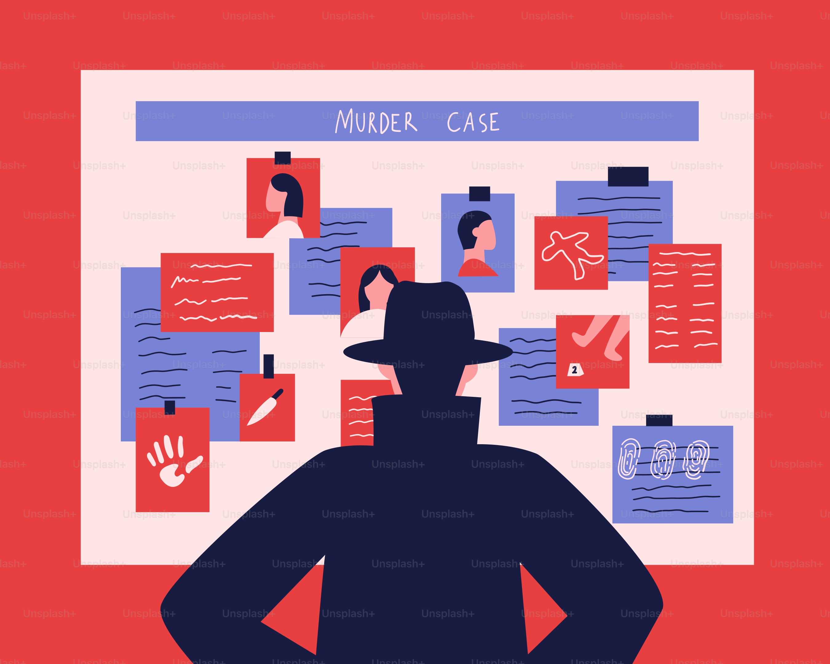 Ein Mann mit Hut steht vor einem Plakat