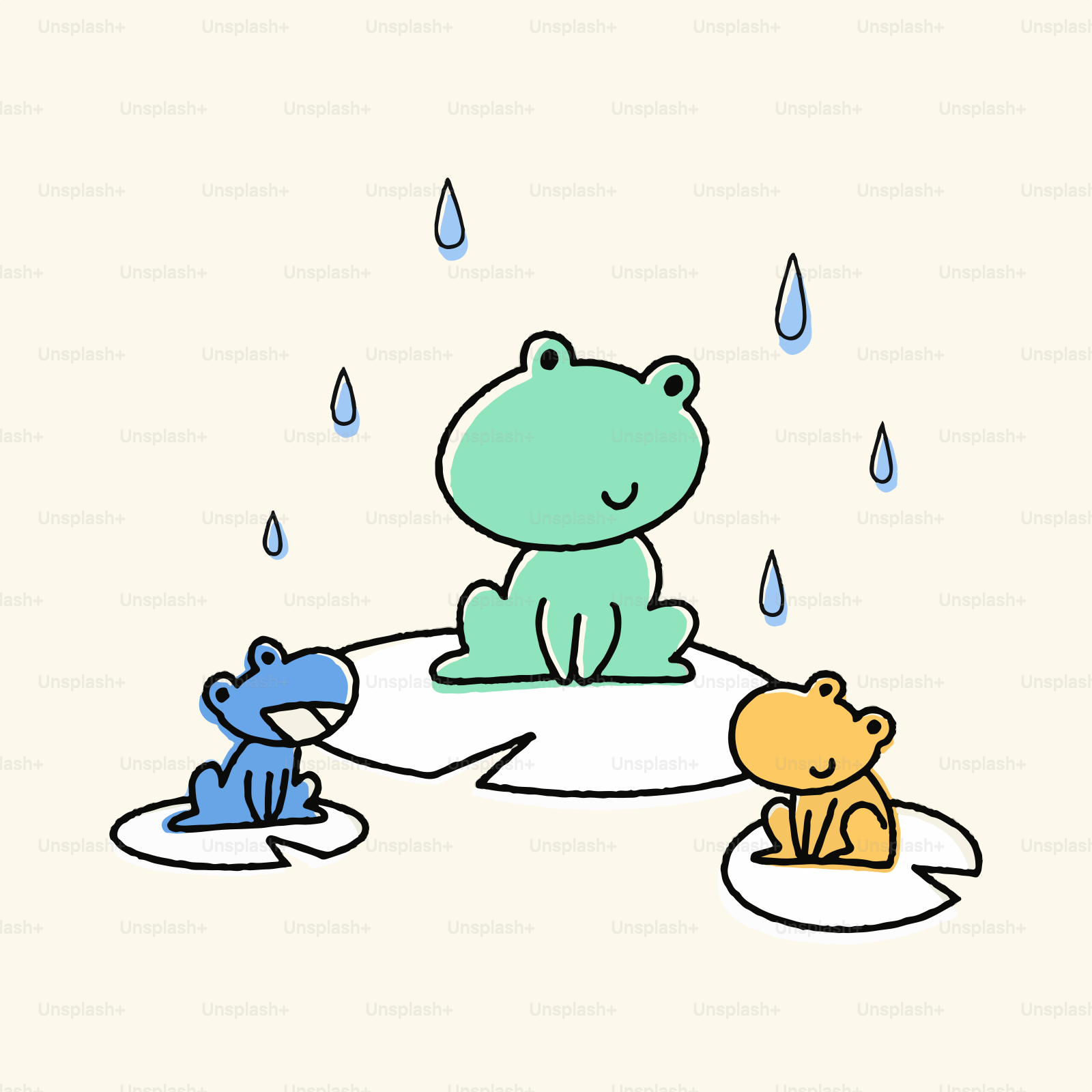 Seekor katak duduk di atas genangan air